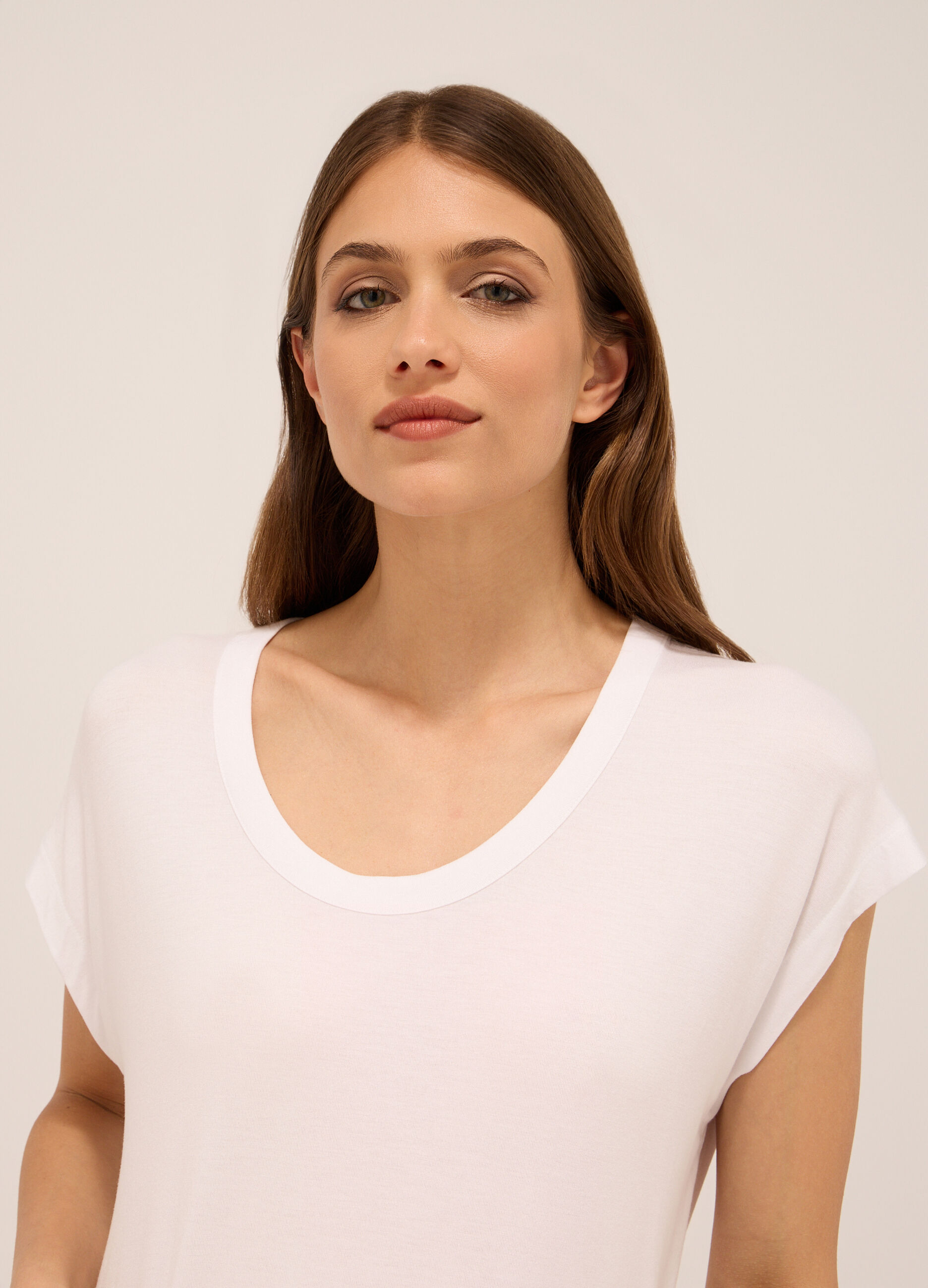 T-shirt in jersey di viscosa stretch donna_2