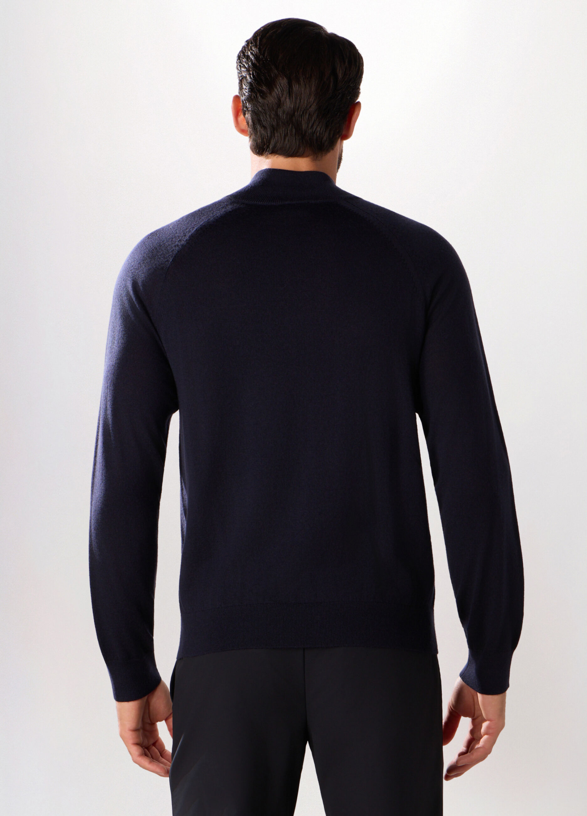 Cardigan con zip in lana merino uomo
