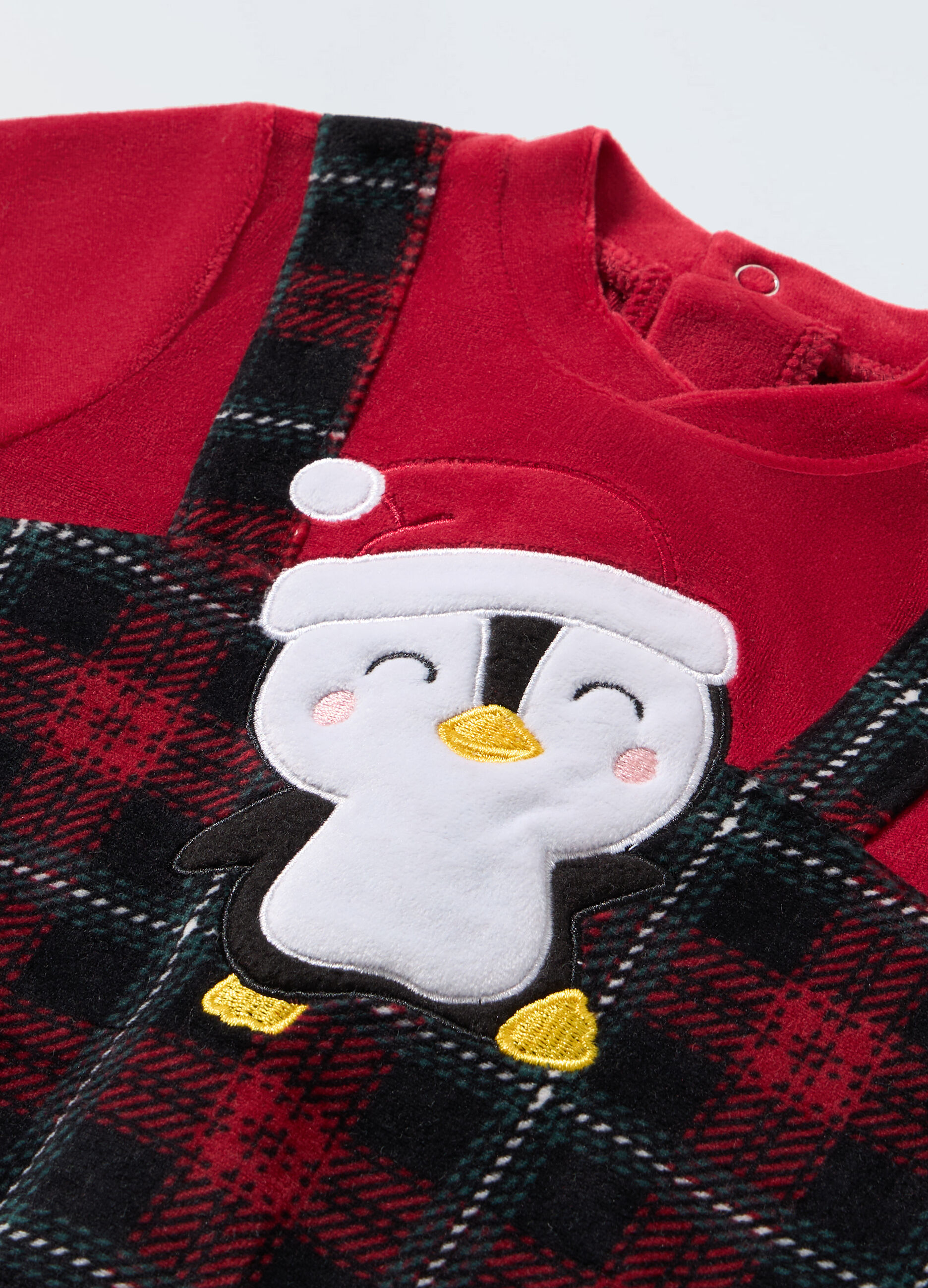 Tutina velour con finta salopette neonato_1