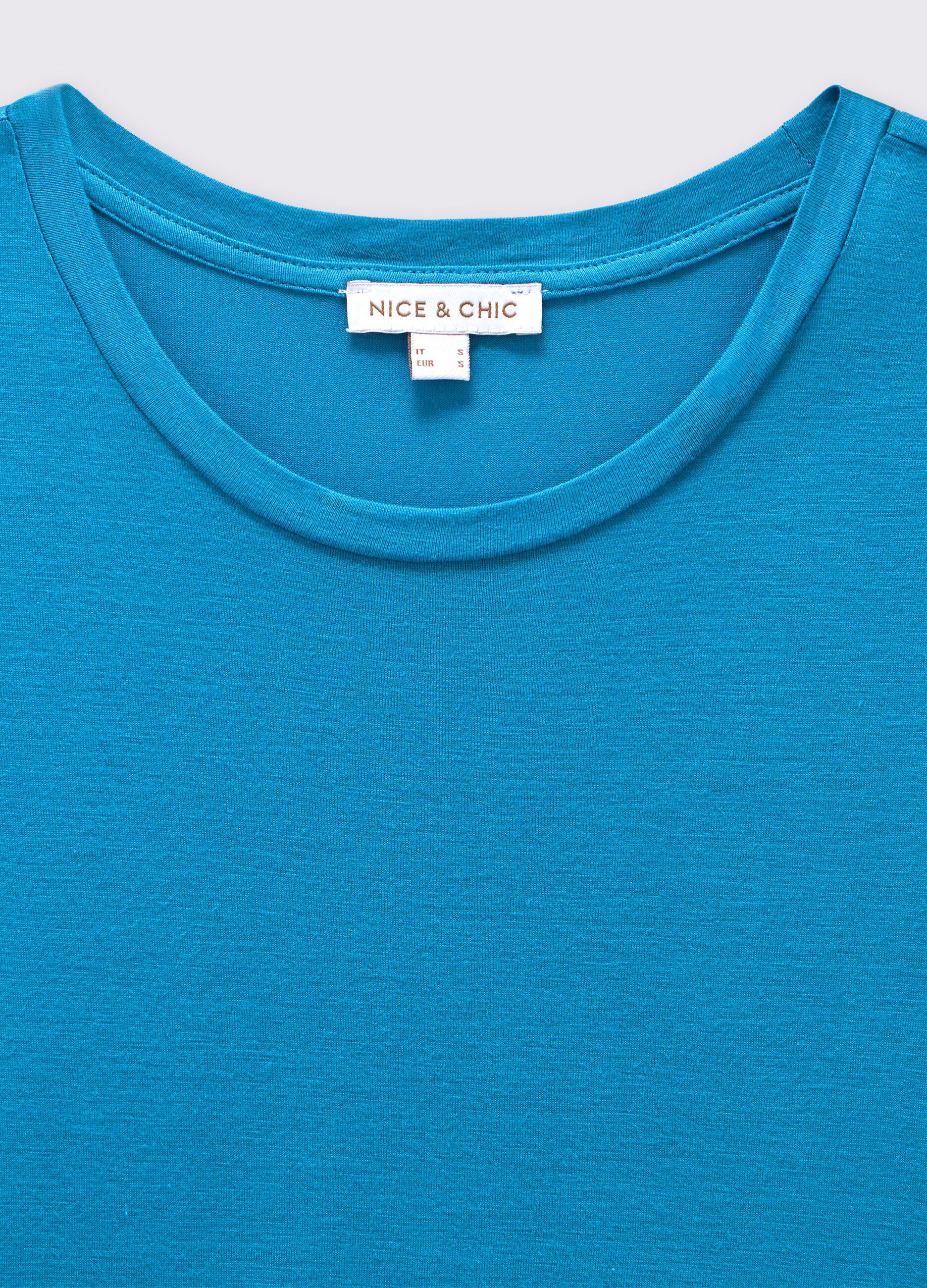 T-shirt girocollo in pura viscosa donna_1