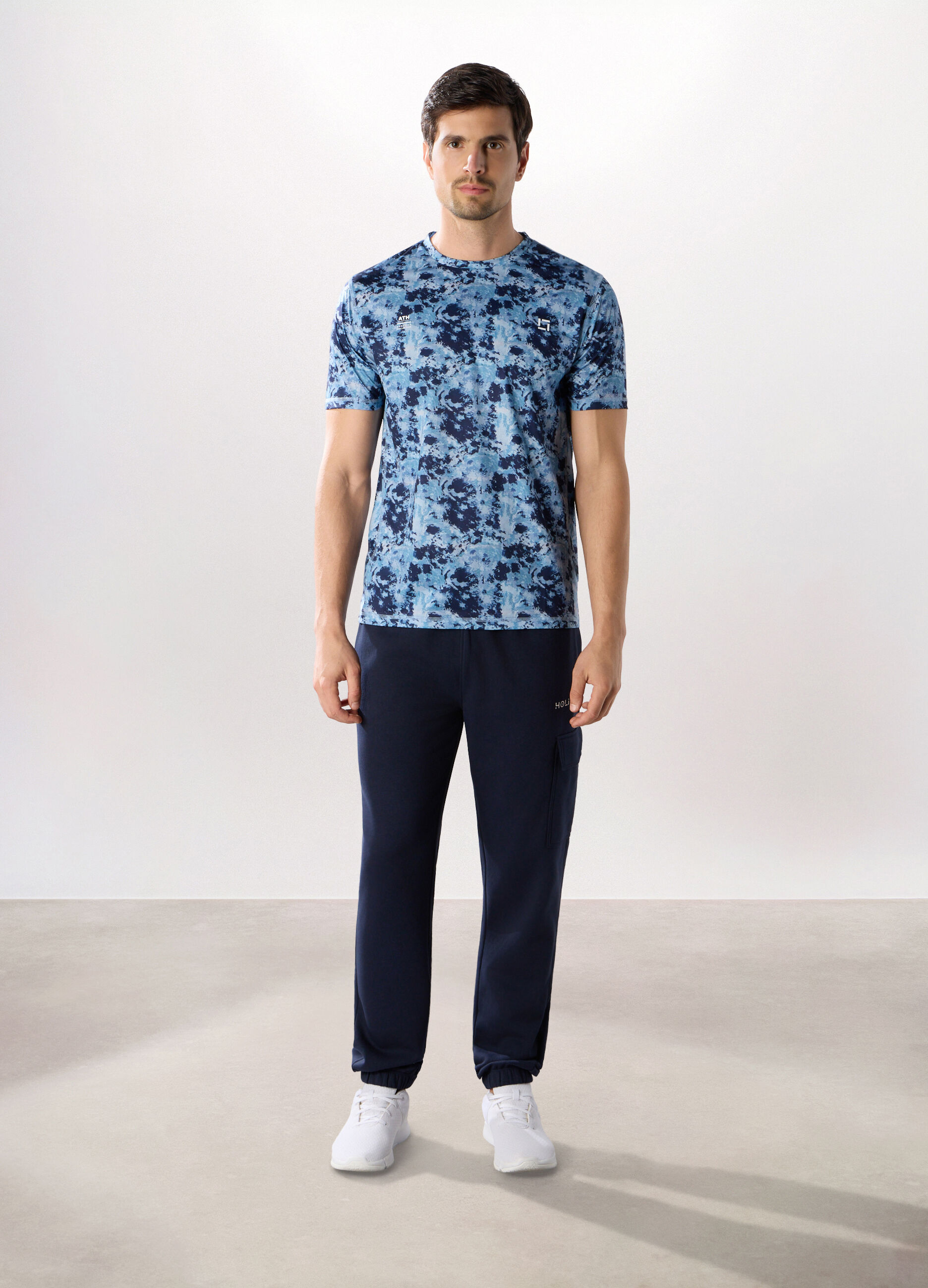 Jogger sportivi in misto cotone uomo_0