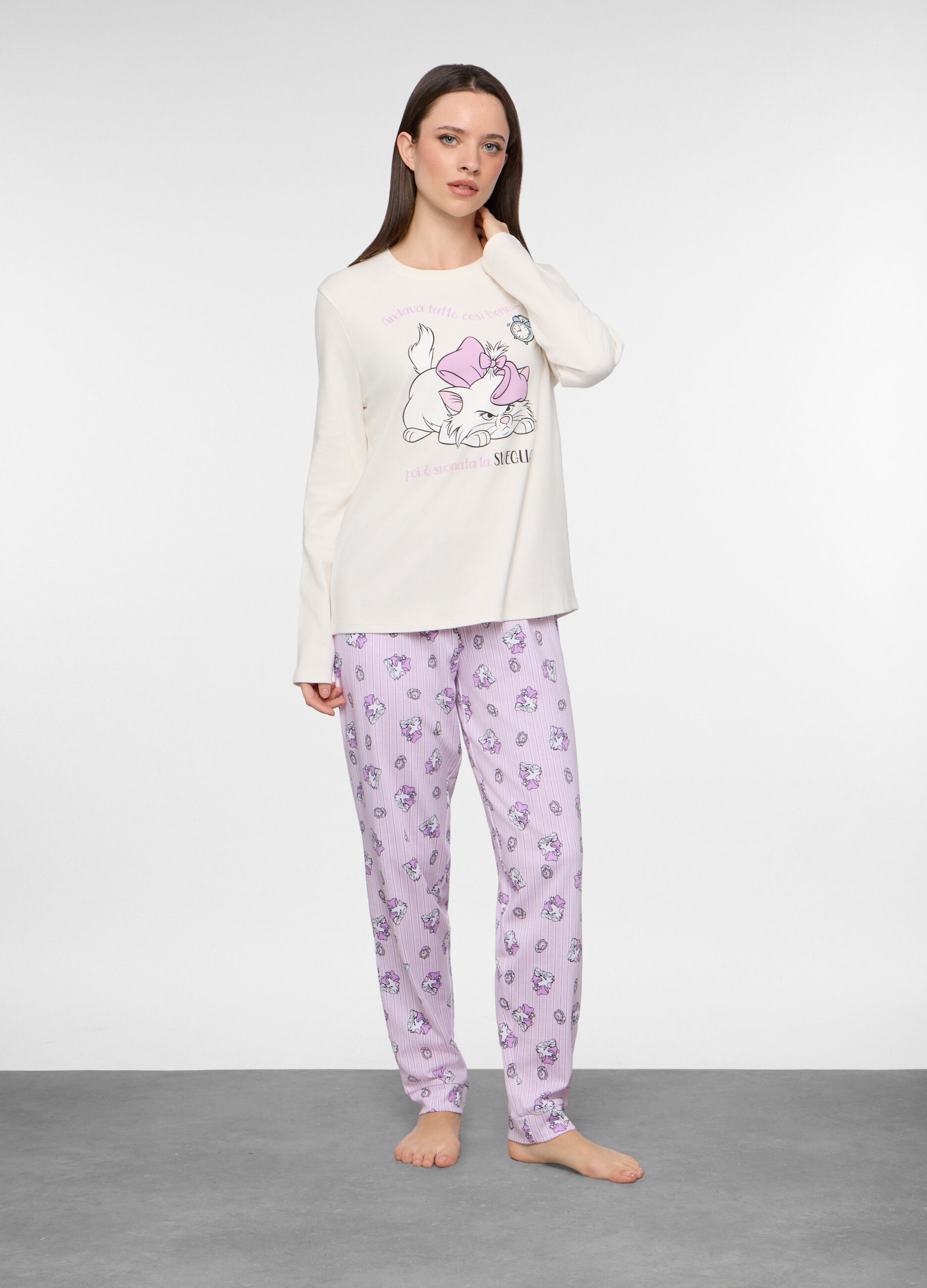 Set pigiama in interlock di puro cotone donna_0