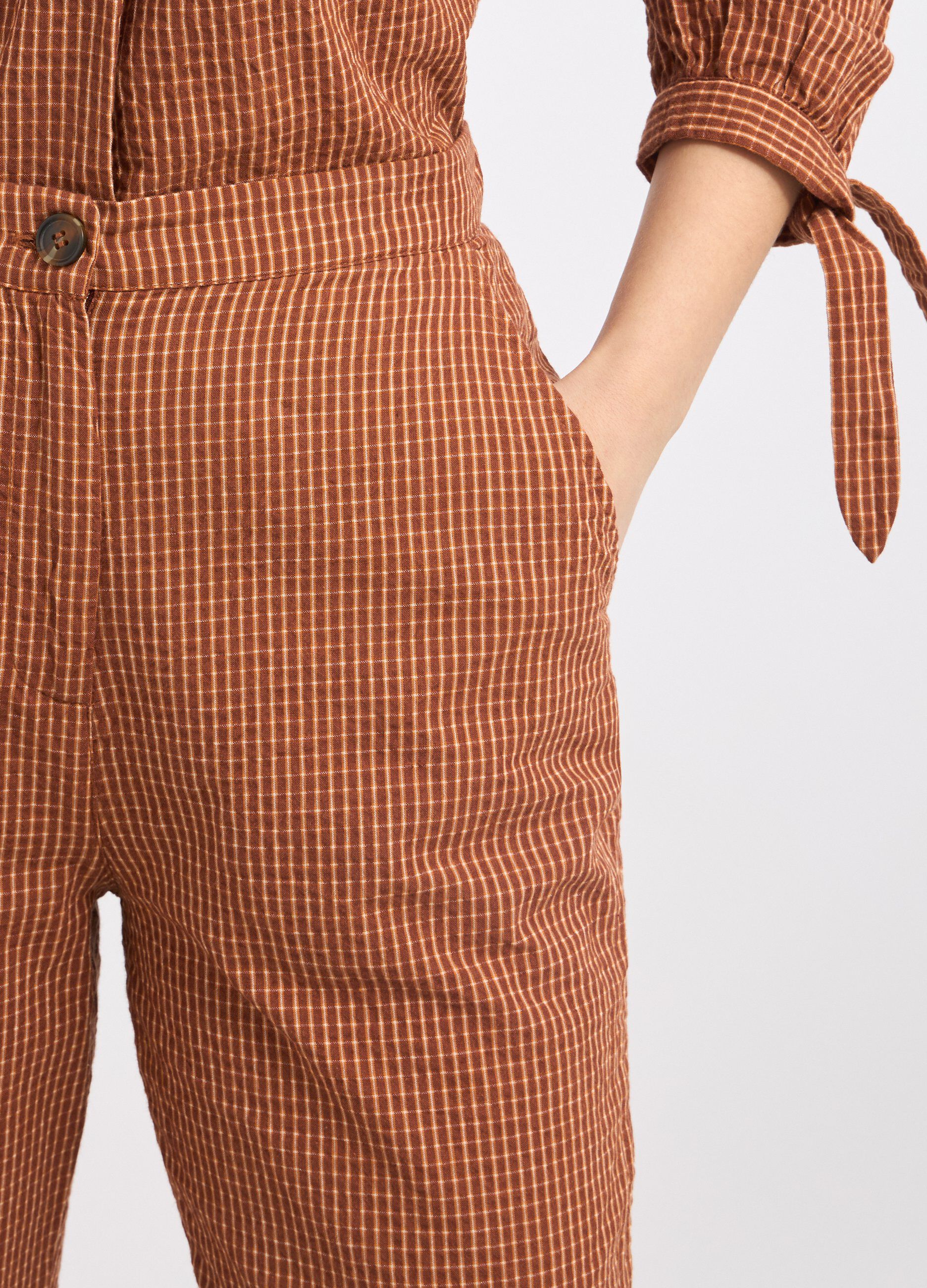 Pantaloni in puro cotone seersucker donna_2
