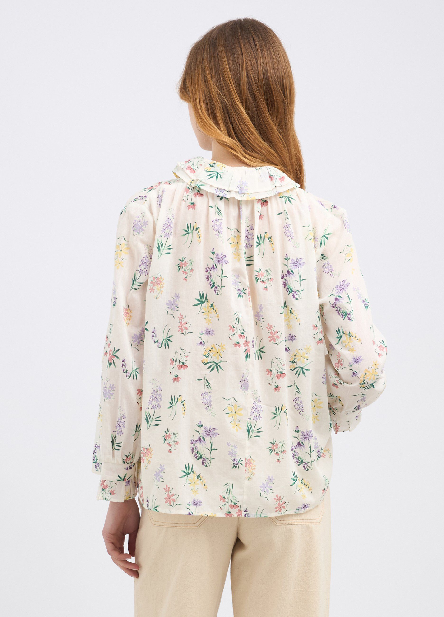 Blusa in puro cotone con stampa donna_1