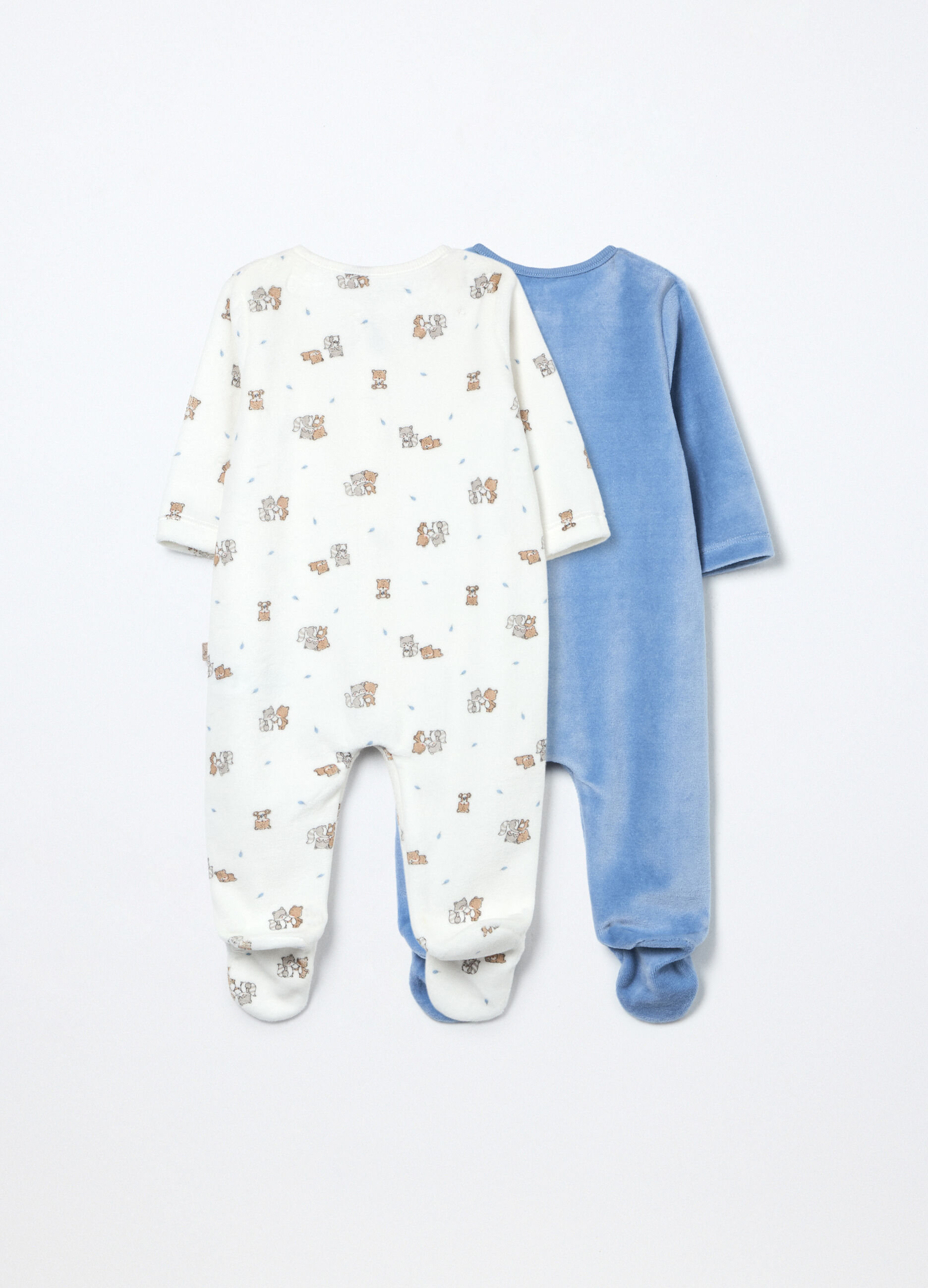 Pack 2 tutine in misto cotone velour neonato_1