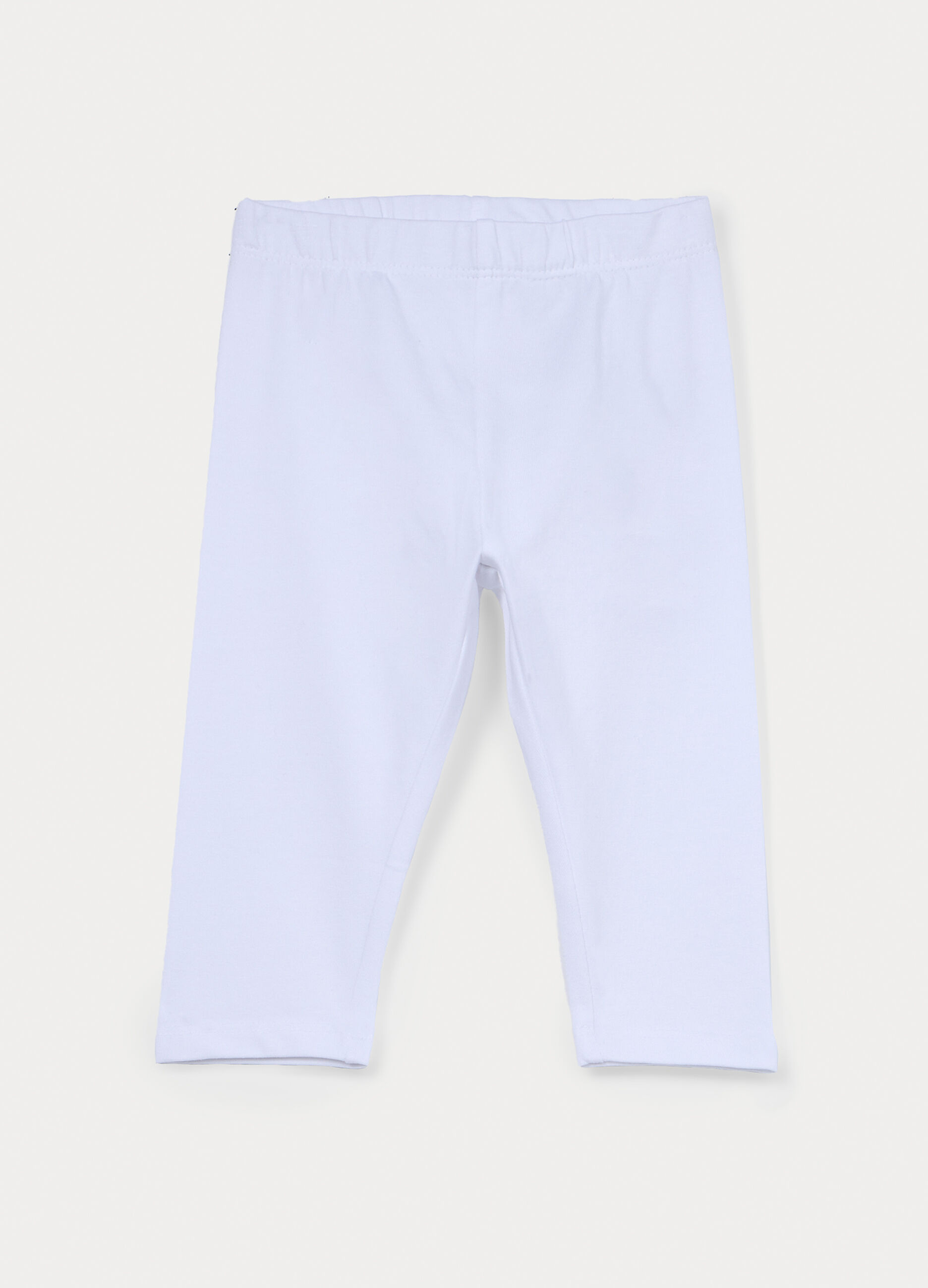 Leggings capri slim fit in jersey di cotone stretch bimba_0