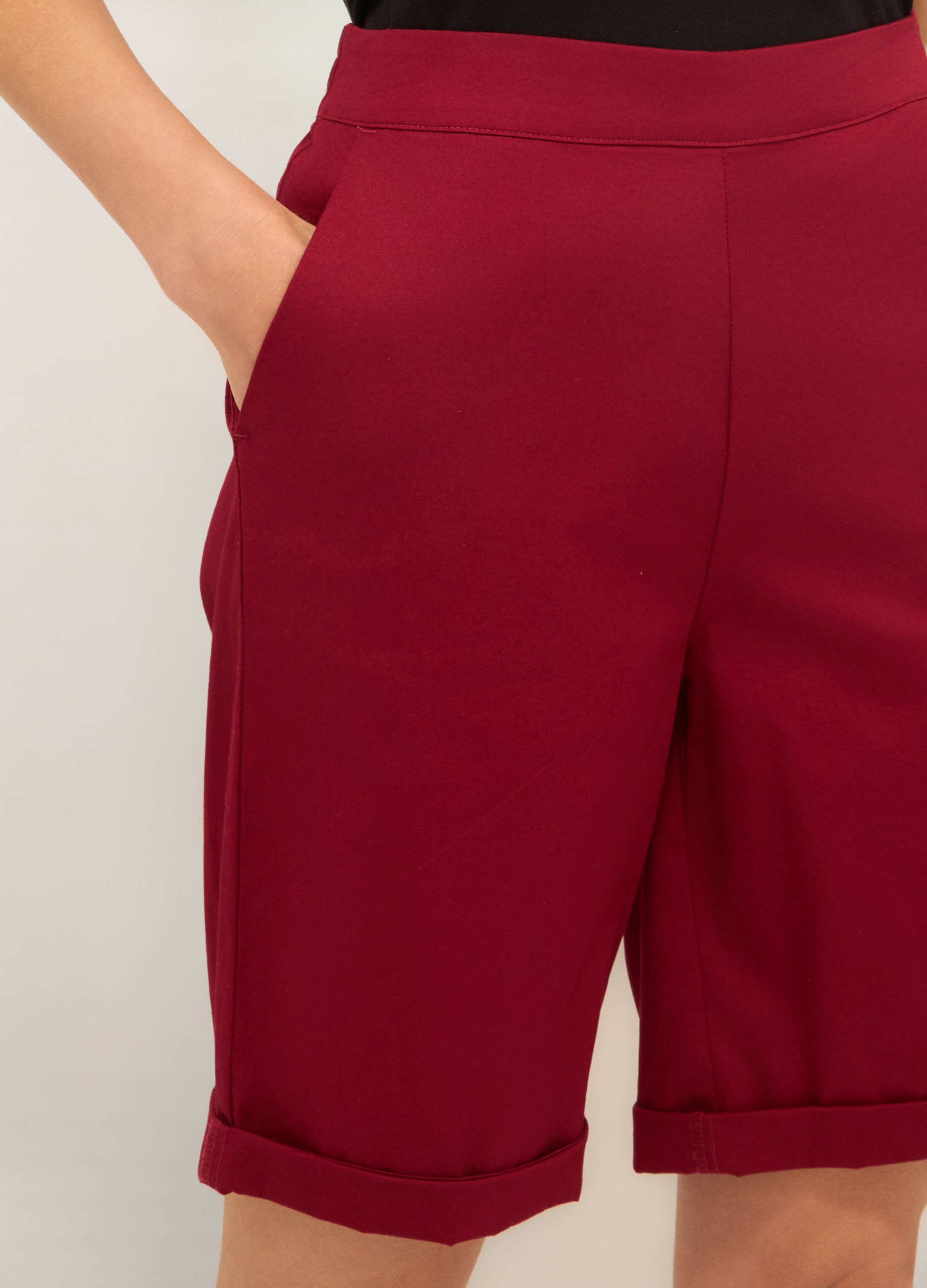 Shorts in twill di cotone stretch donna_2