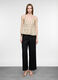 Pantalone fit relaxed in cotone misto lino donna_0