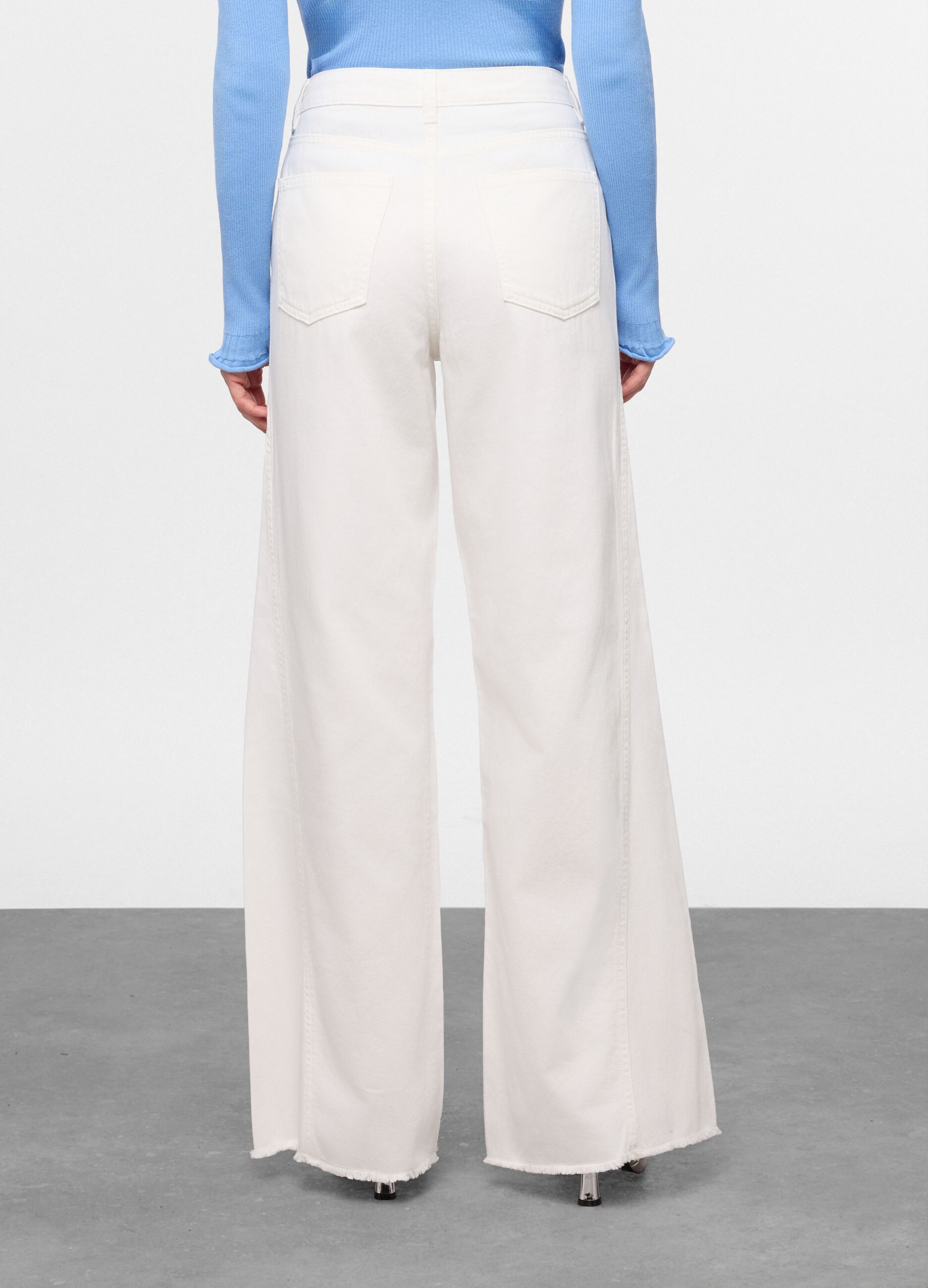 Pantaloni in denim di puro cotone donna_1