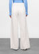 Pantaloni fit wide leg in denim di puro cotone donna_1