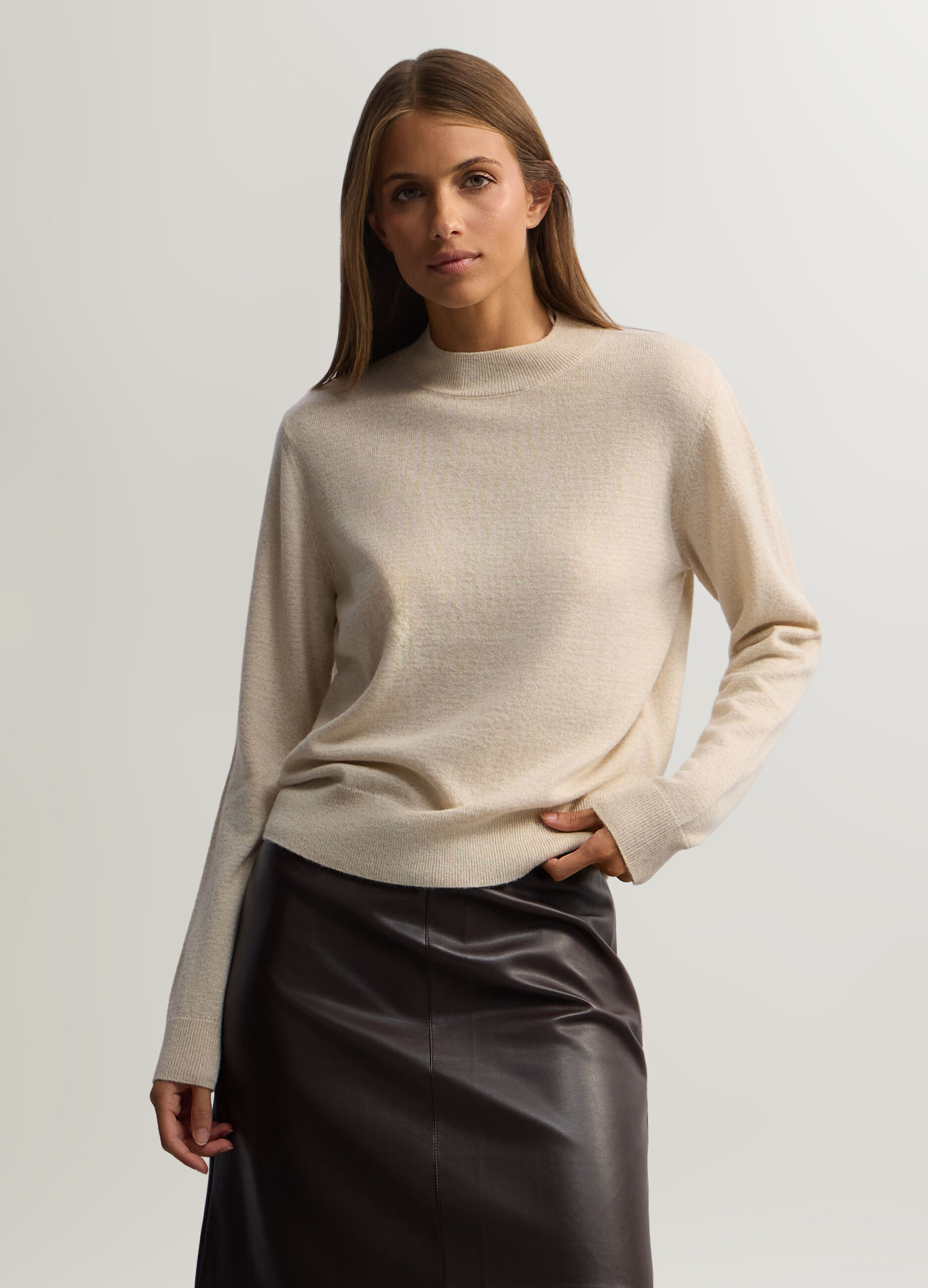 Pullover girocollo rasato donna_0