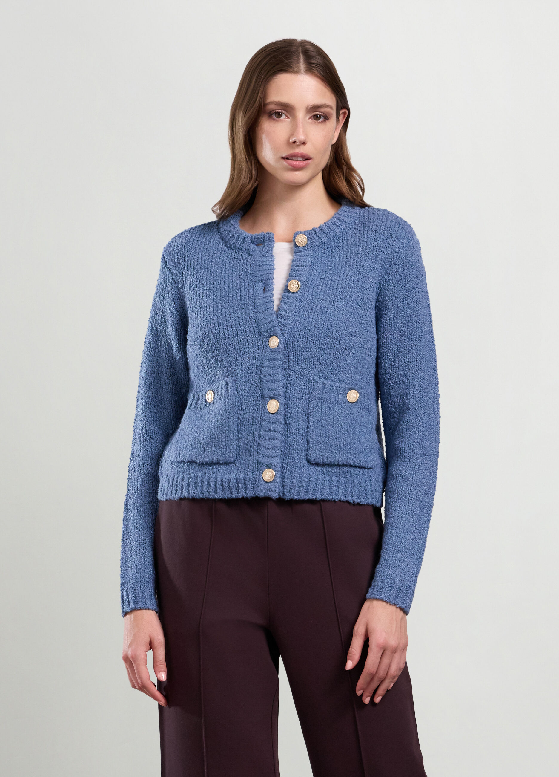Cardigan tricot misto cotone donna_0