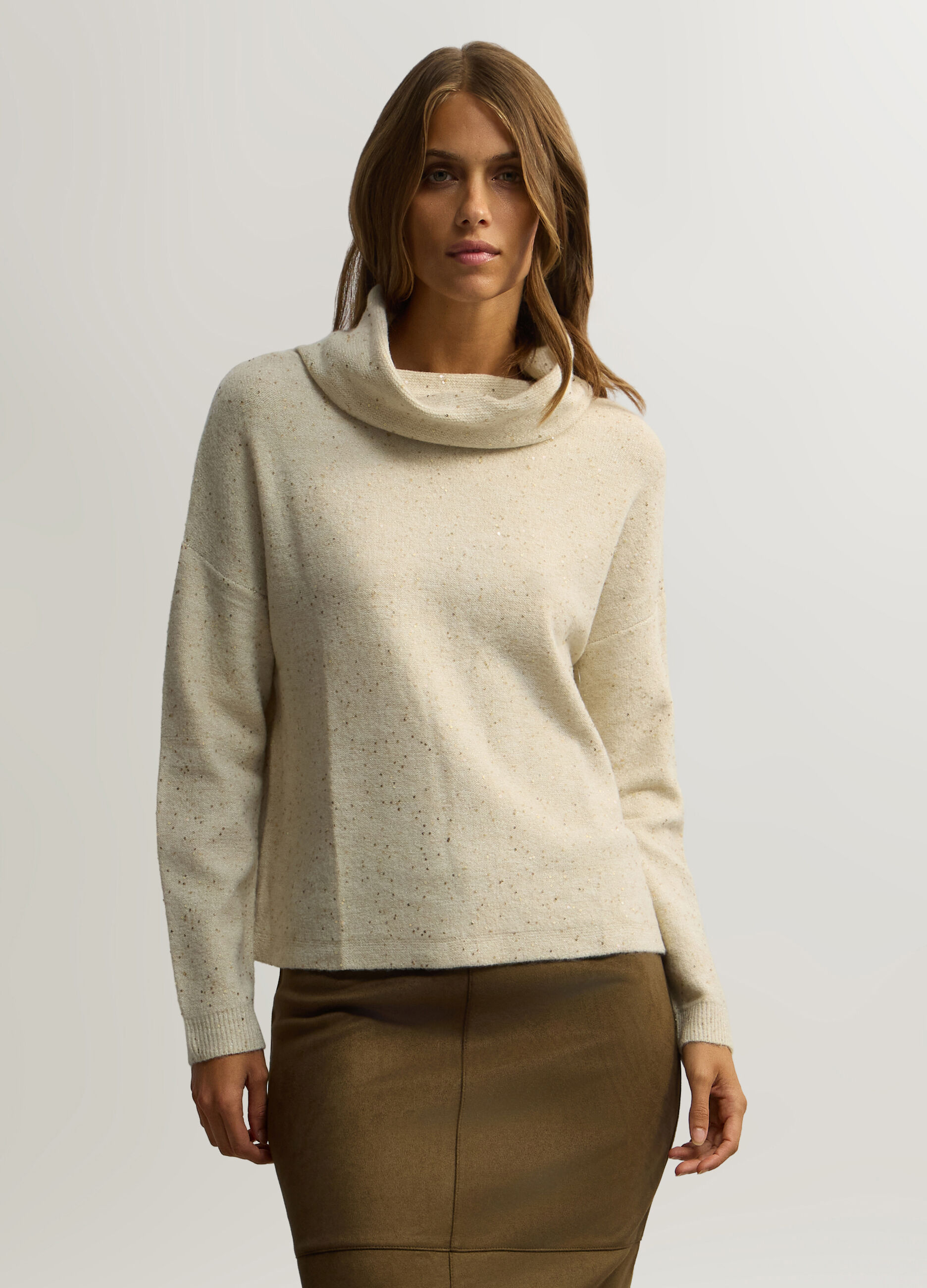 Maglia Fit Over con scollo drappeggiato donna_0
