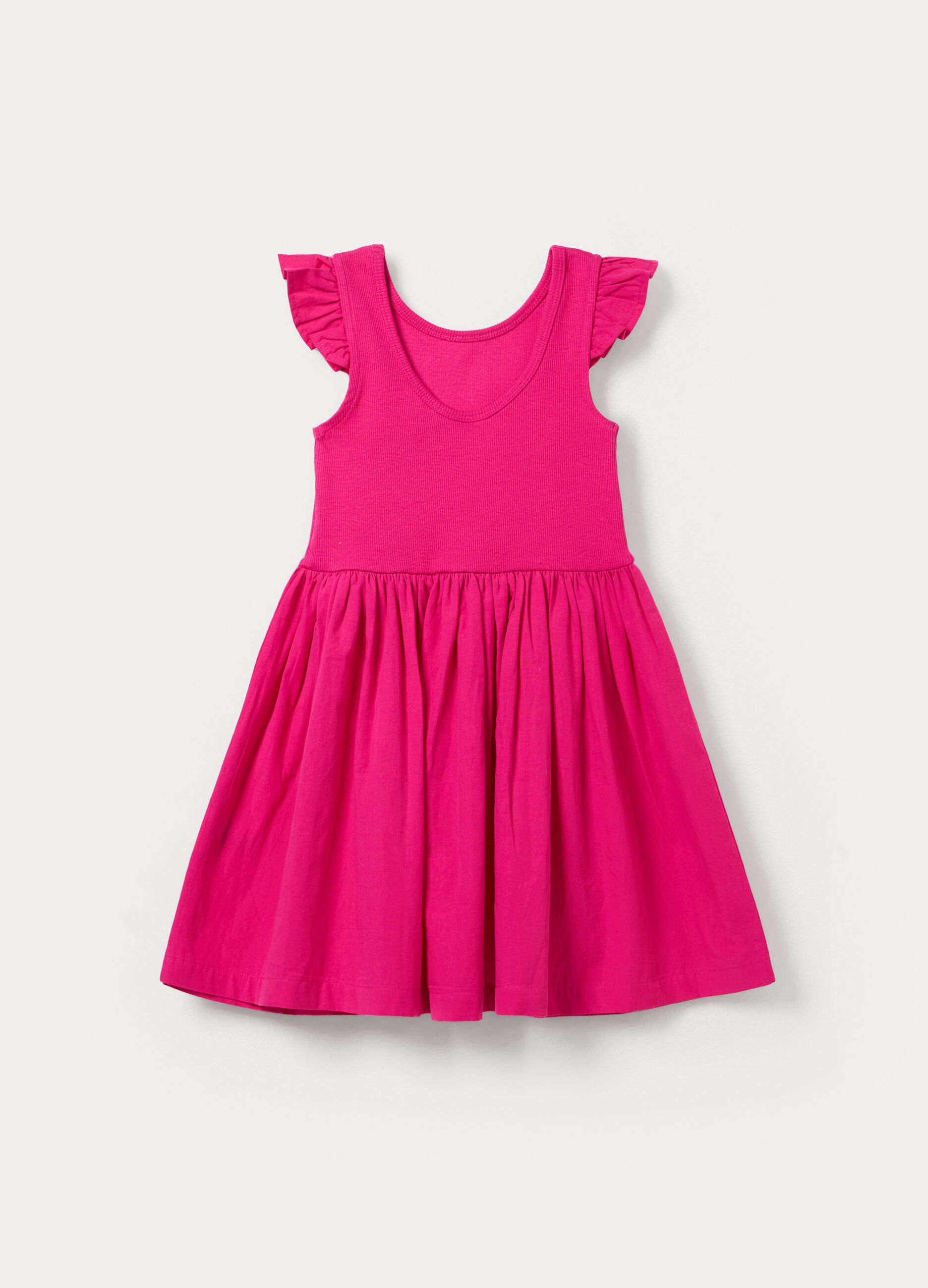 Vestito in costina di cotone stretch bambina_1