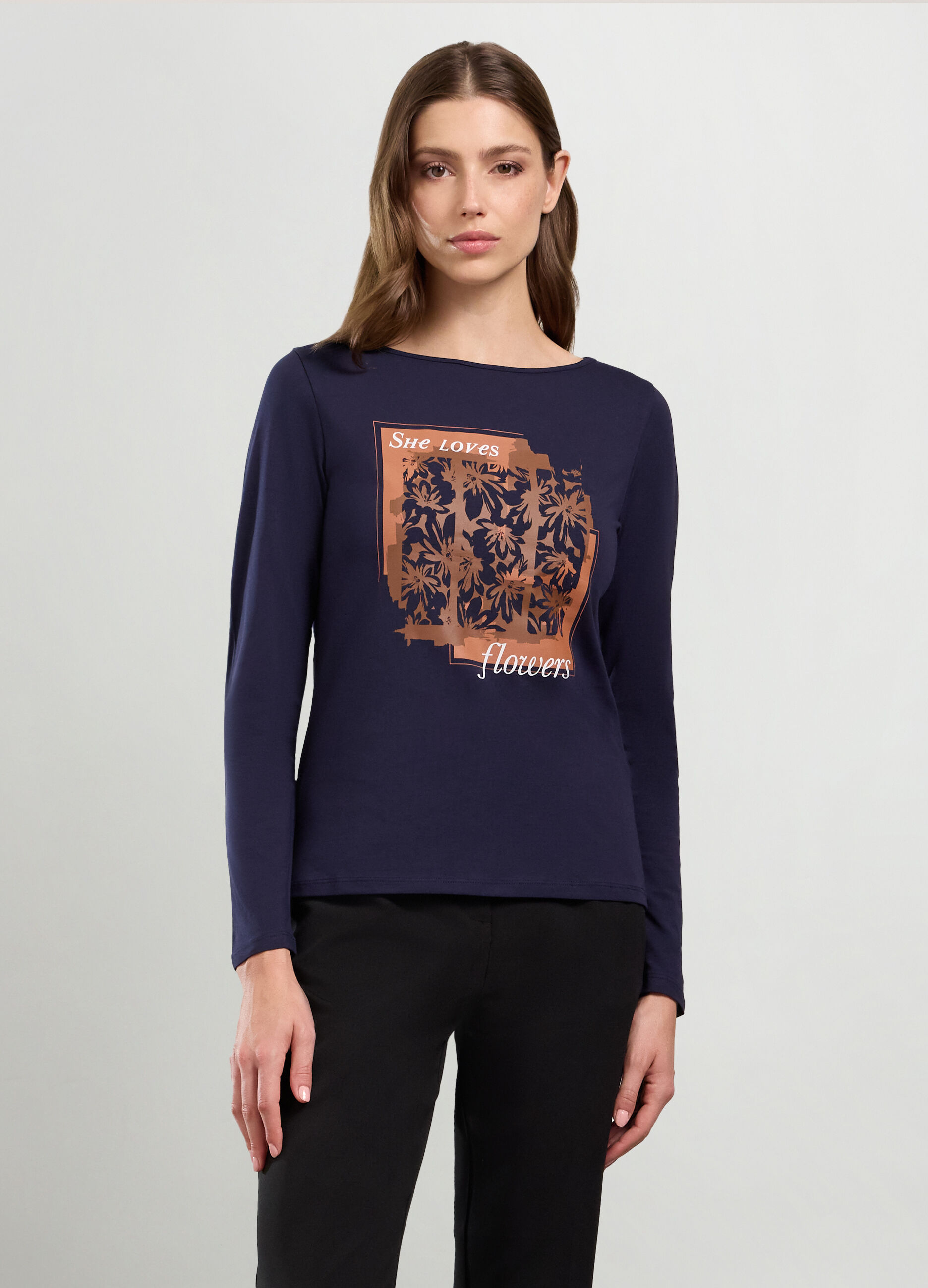 T-shirt in cotone stretch donna_0