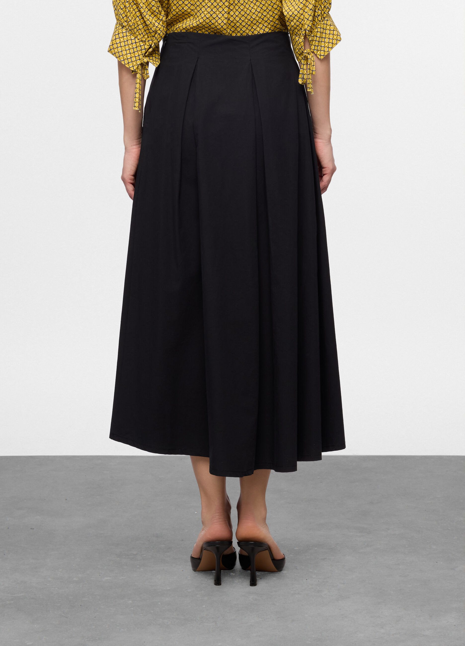 Gonna lunga in popeline di puro cotone donna_1