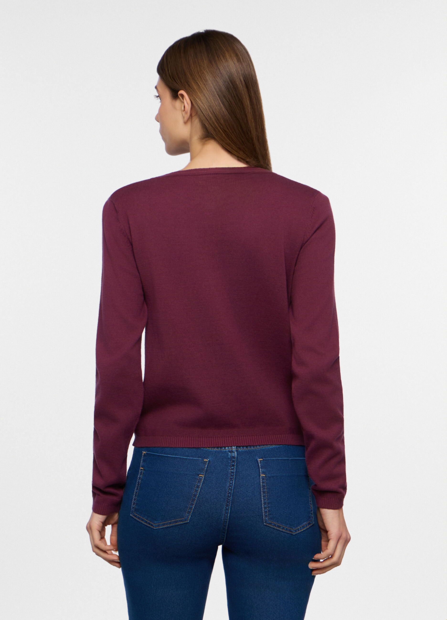 Cardigan girocollo rasato donna_1