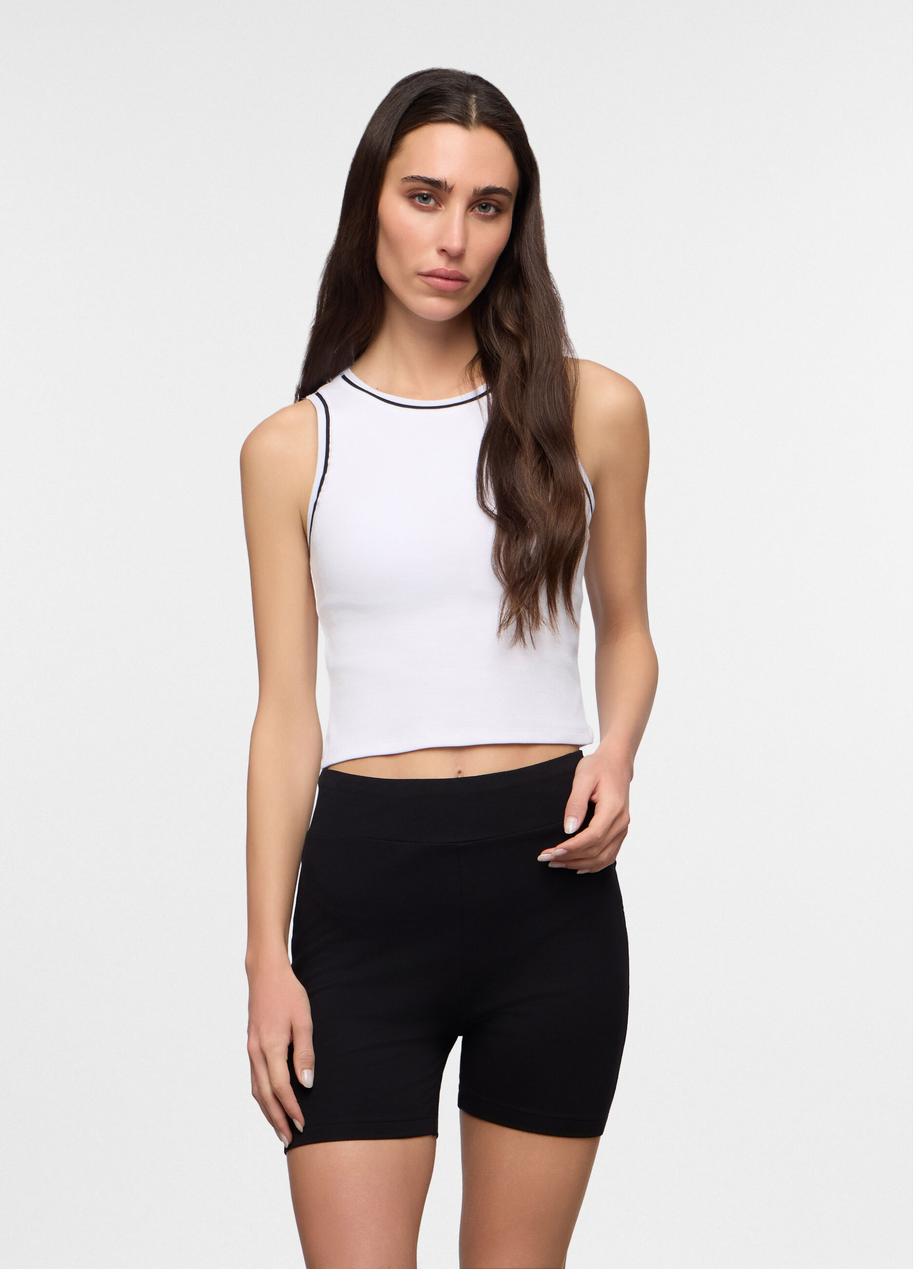 Canotta girocollo stretch donna_0
