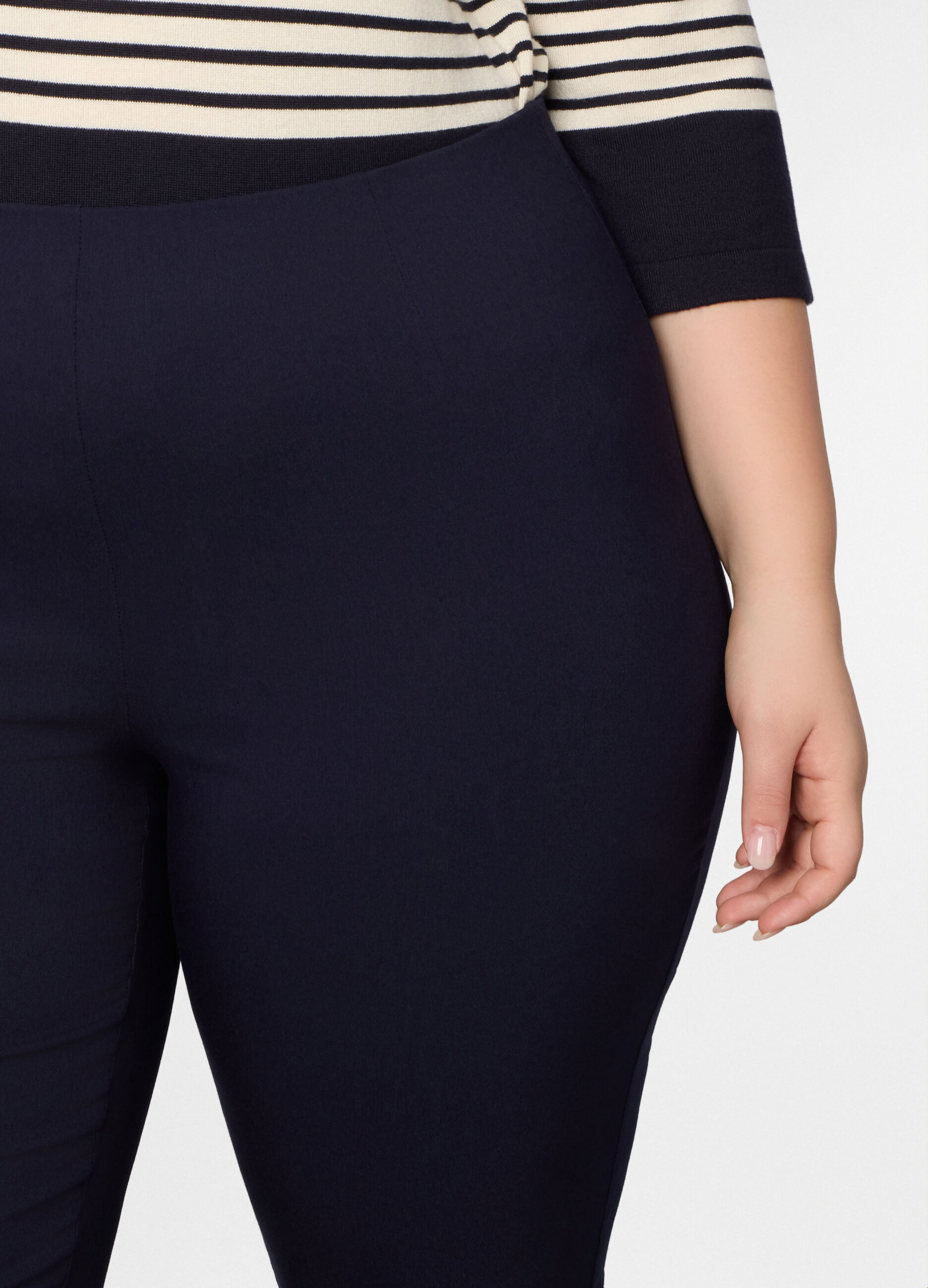 Pantaloni regular fit in twill stretch donna curvy_2