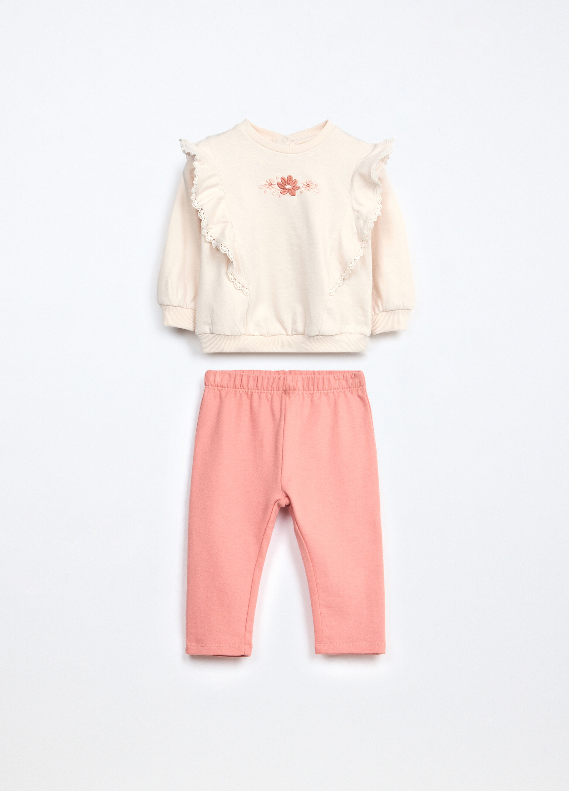Set in puro cotone fleece neonata_0