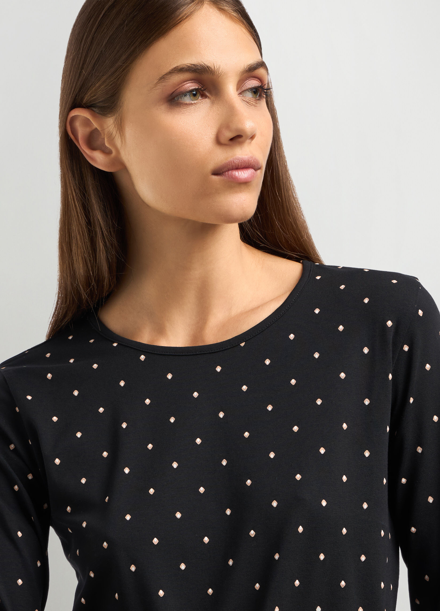 T-shirt in jersey di cotone stretch donna_2