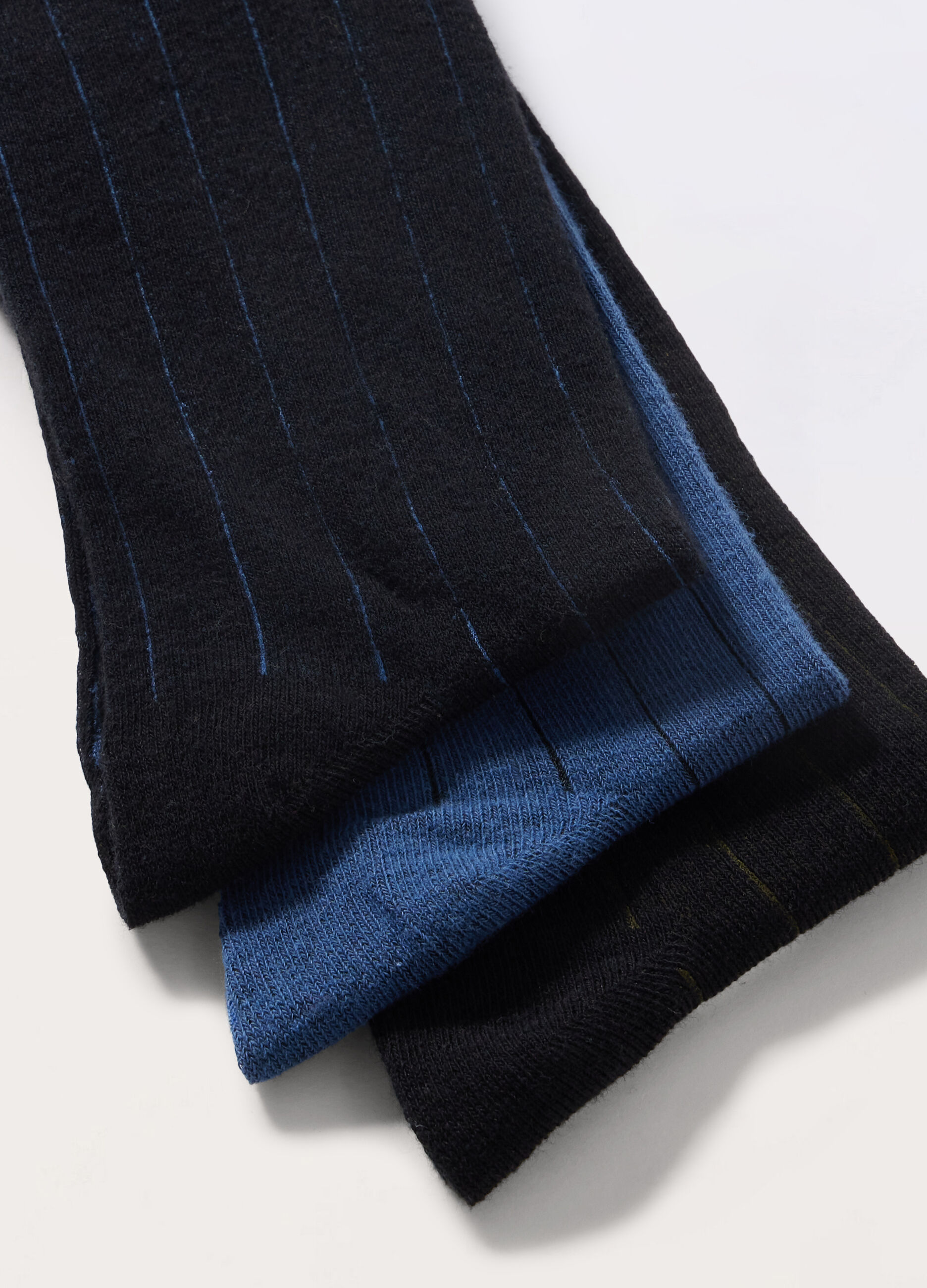 Calze lunghe in cotone stretch a coste uomo_1
