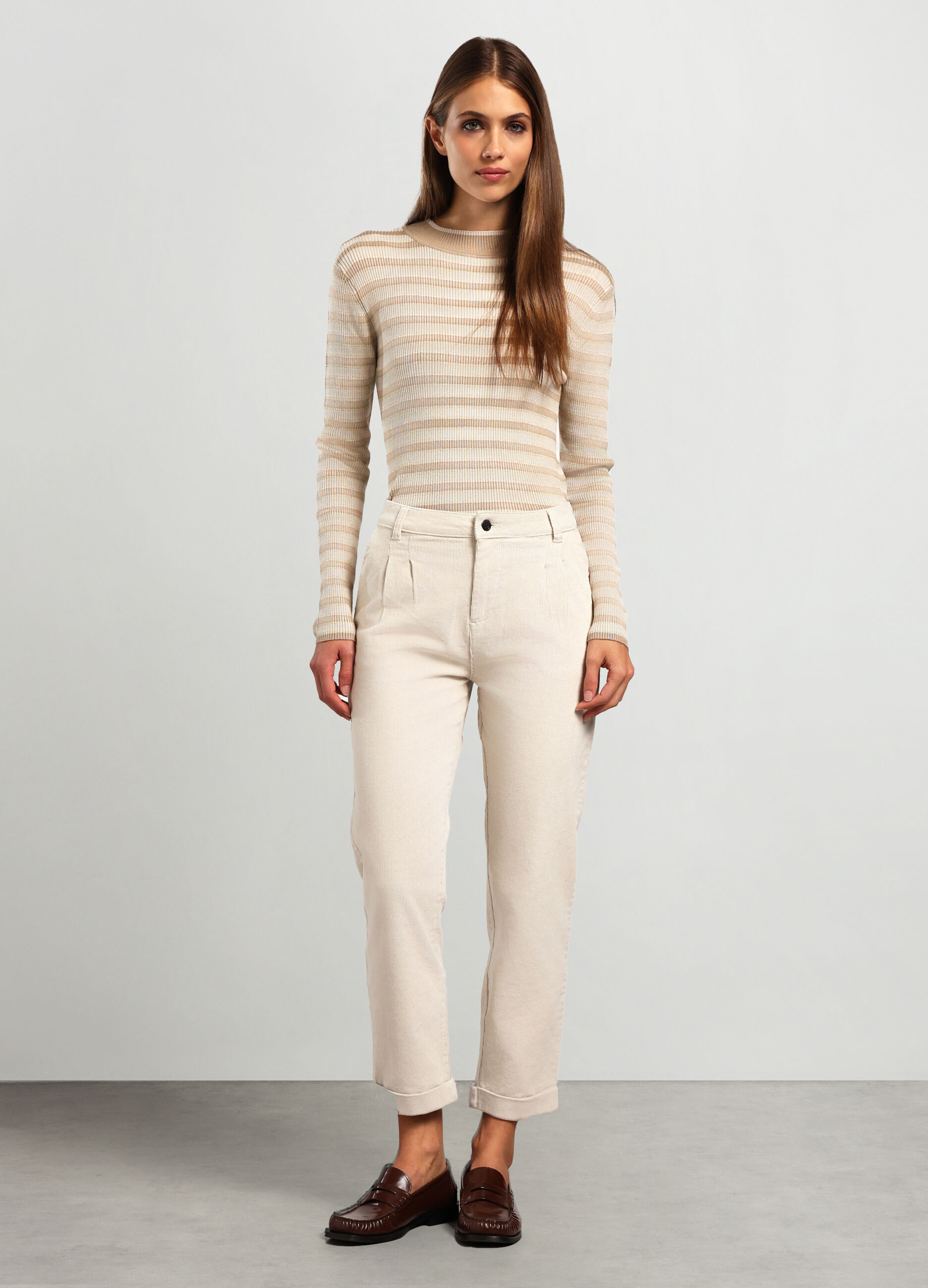 Pantaloni in costina di velluto donna