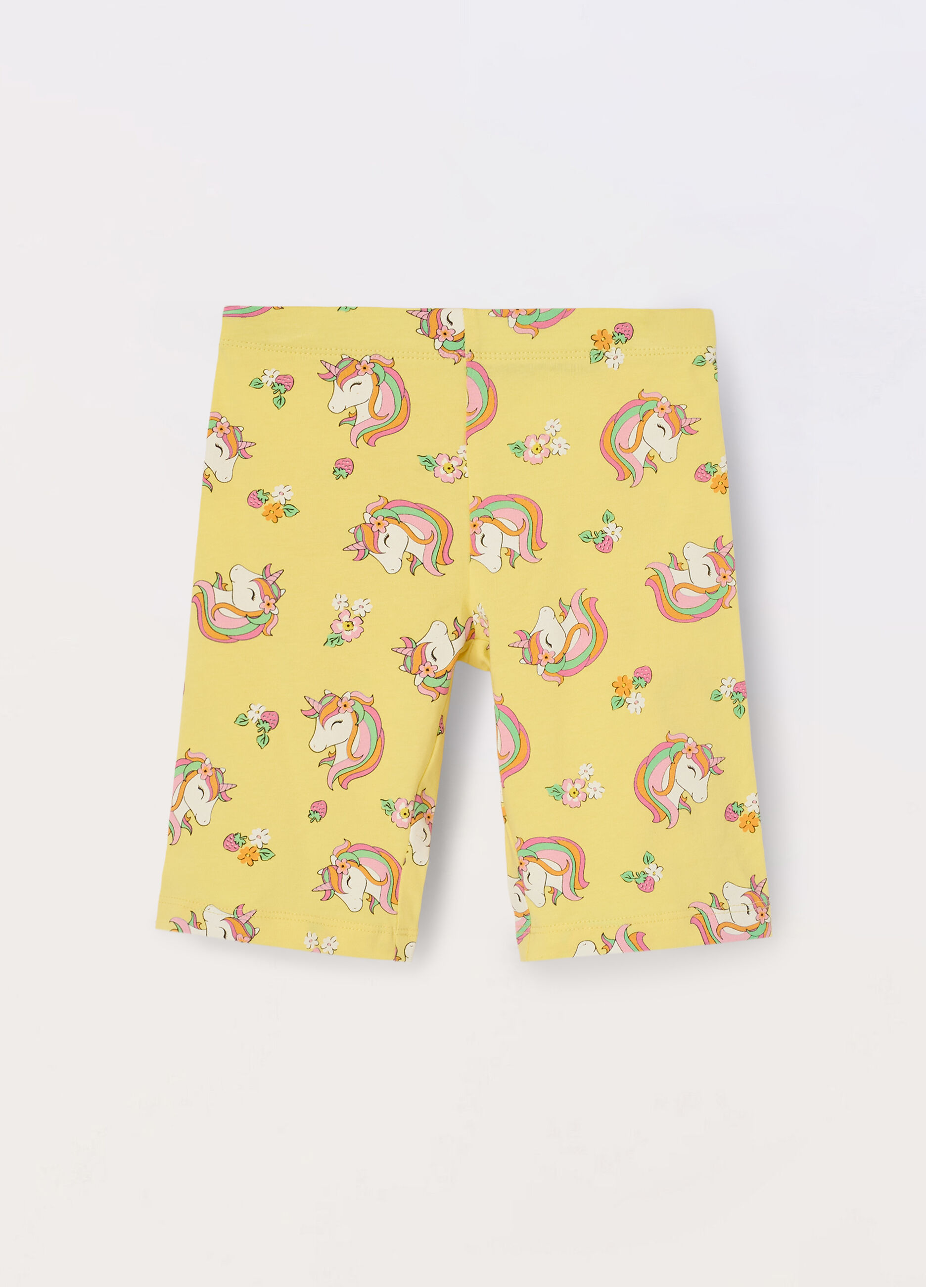 Leggings corti in jersey di cotone stretch bambina