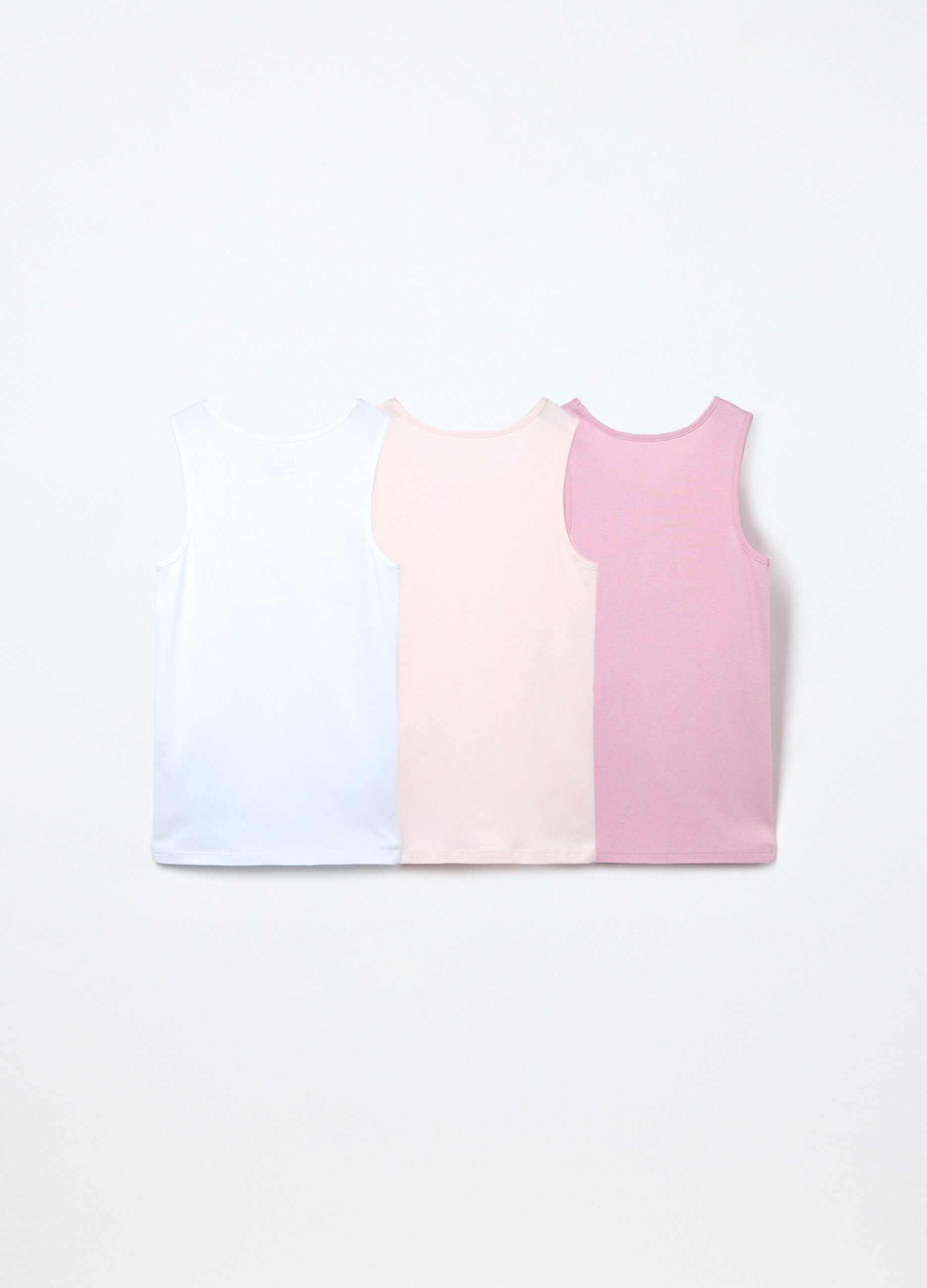 Pack 3 canotte in costina di puro cotone bambina_1