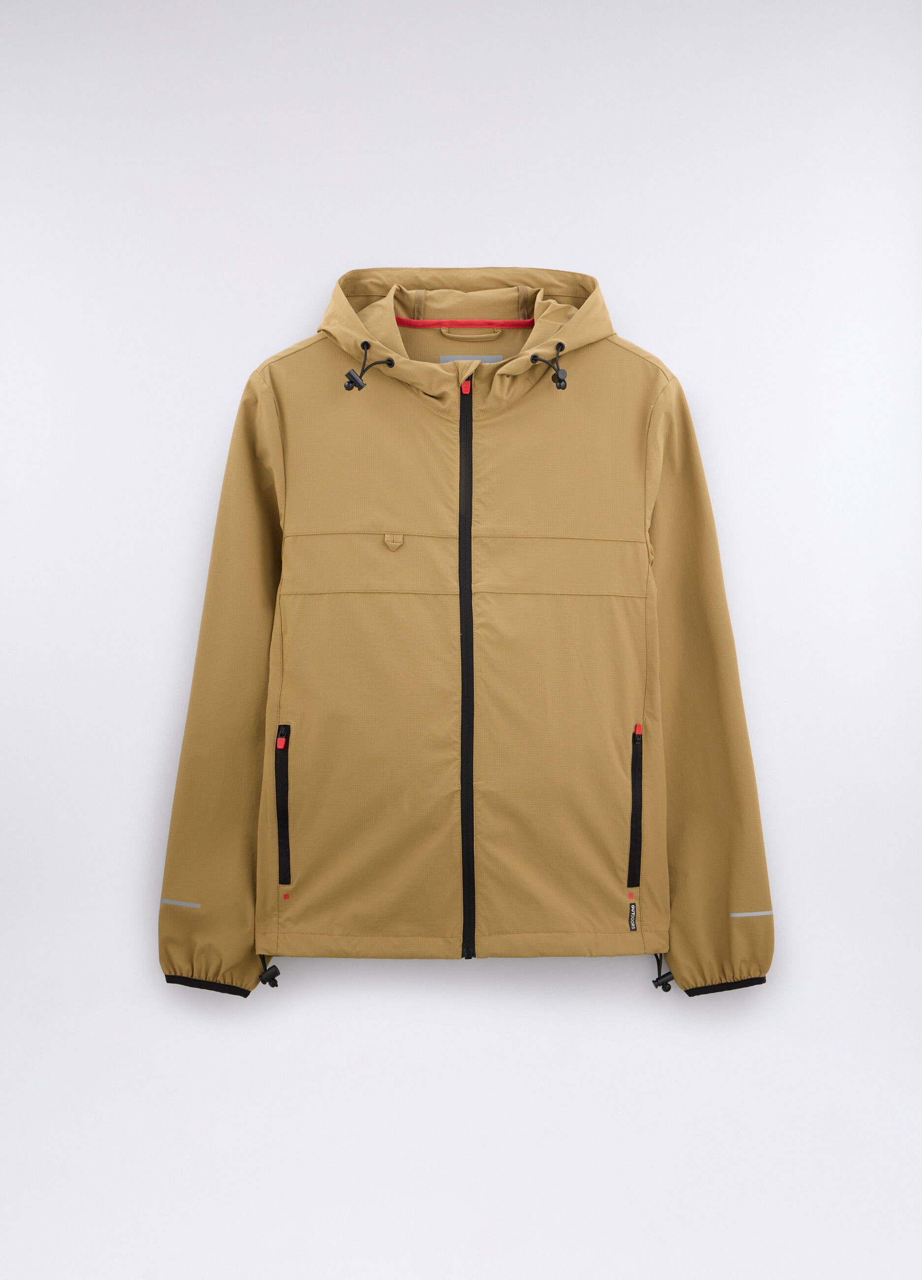 Giacca leggera in tessuto tecnico con cappuccio uomo_0