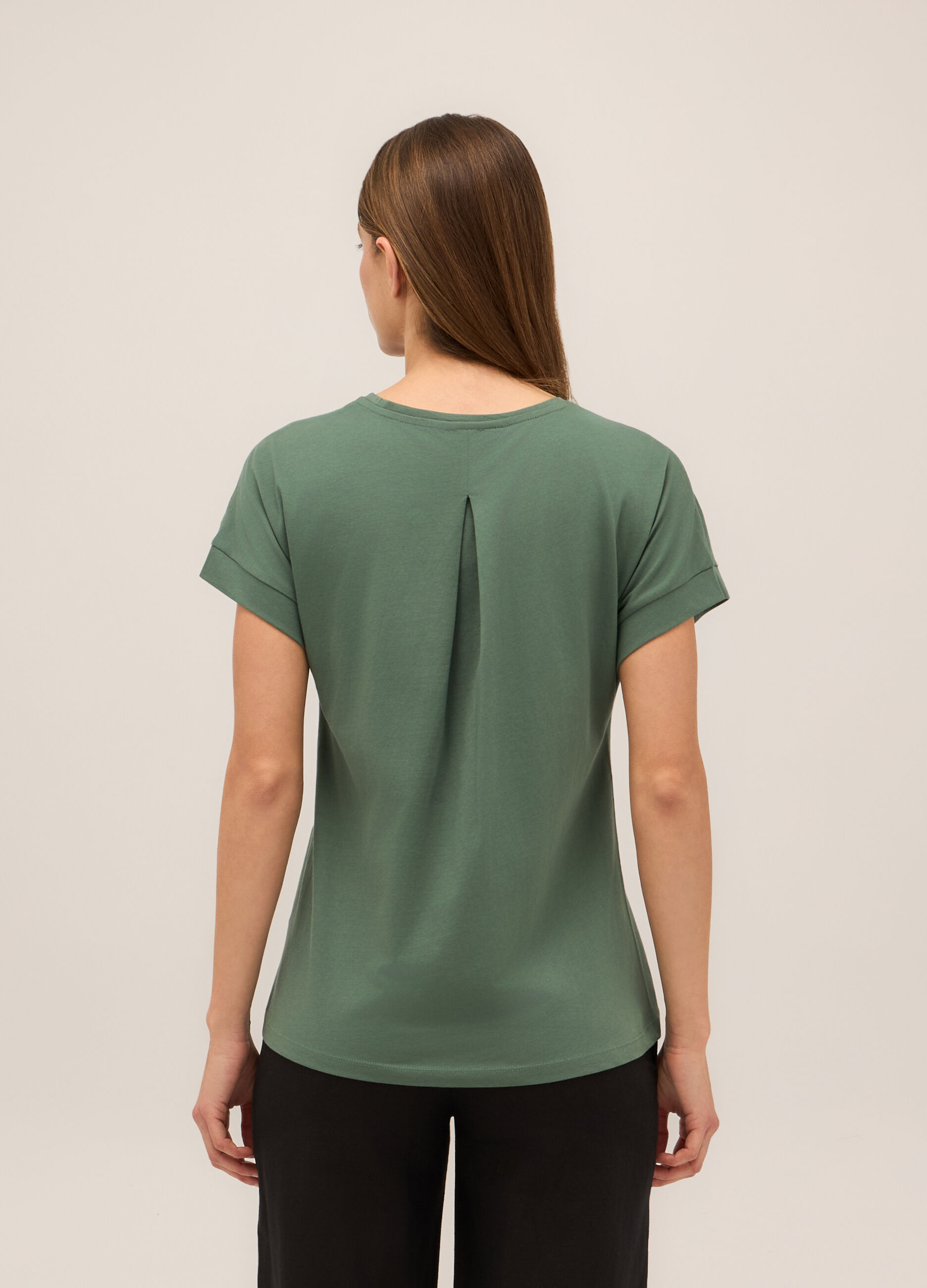 T-shirt in jersey di puro cotone donna_1