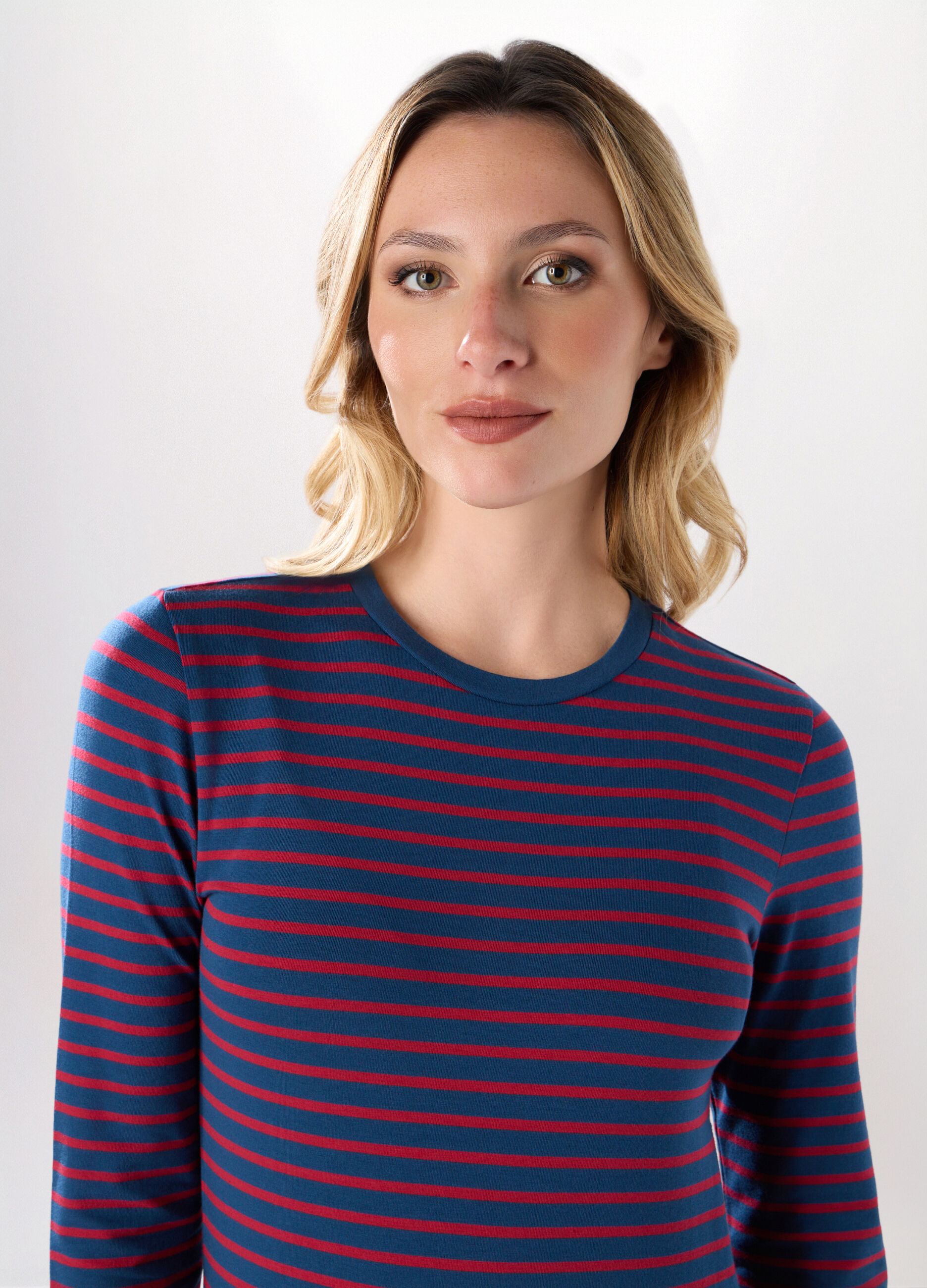 T-shirt in jersey di cotone stretch donna_2