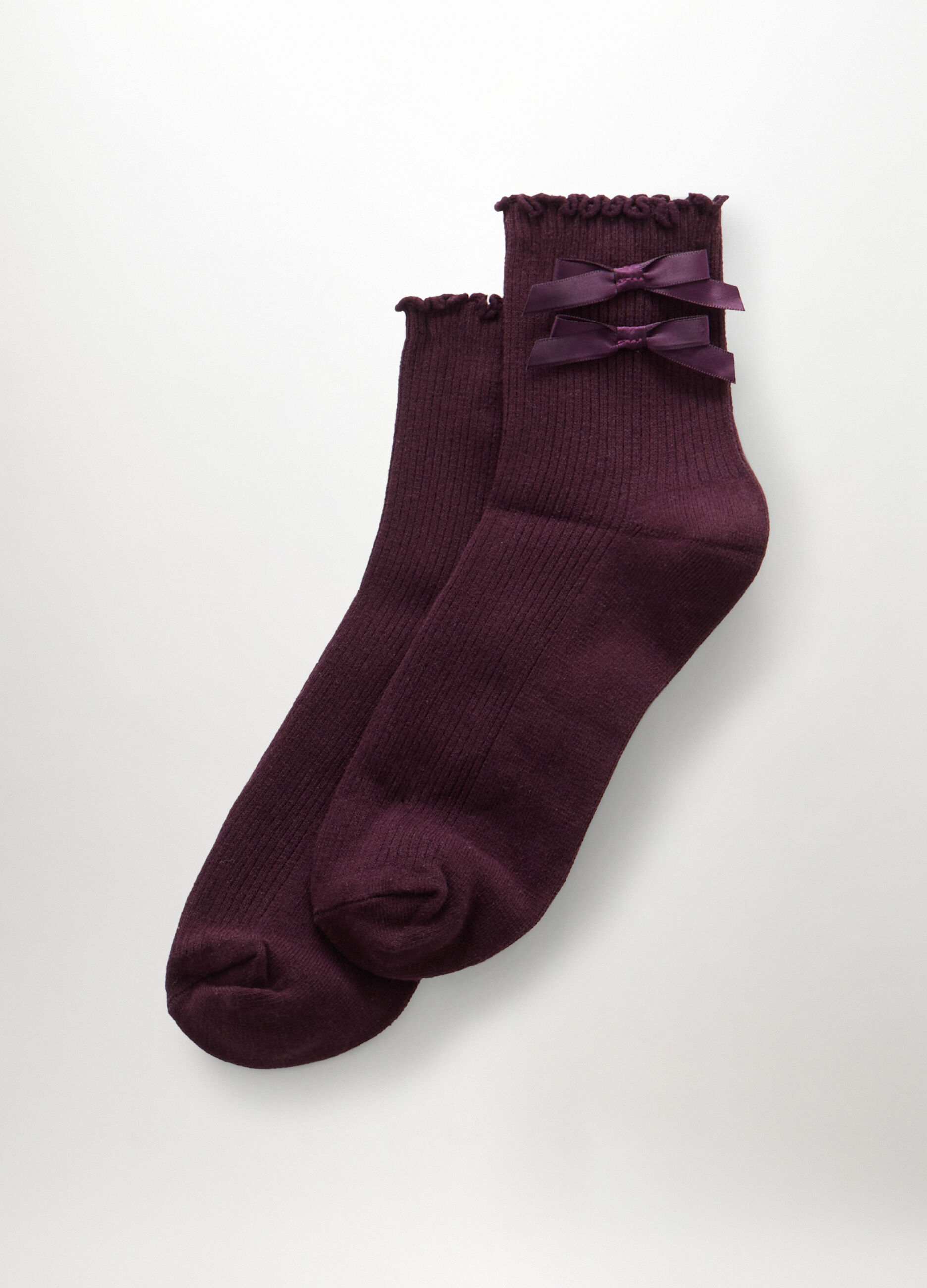 Calze corte misto cotone con fiocchi donna_0