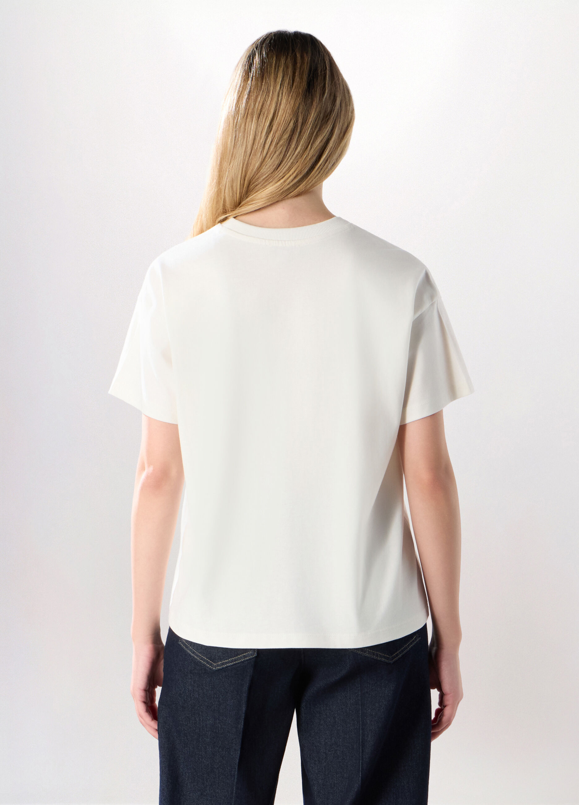T-shirt in jersey di puro cotone donna_1