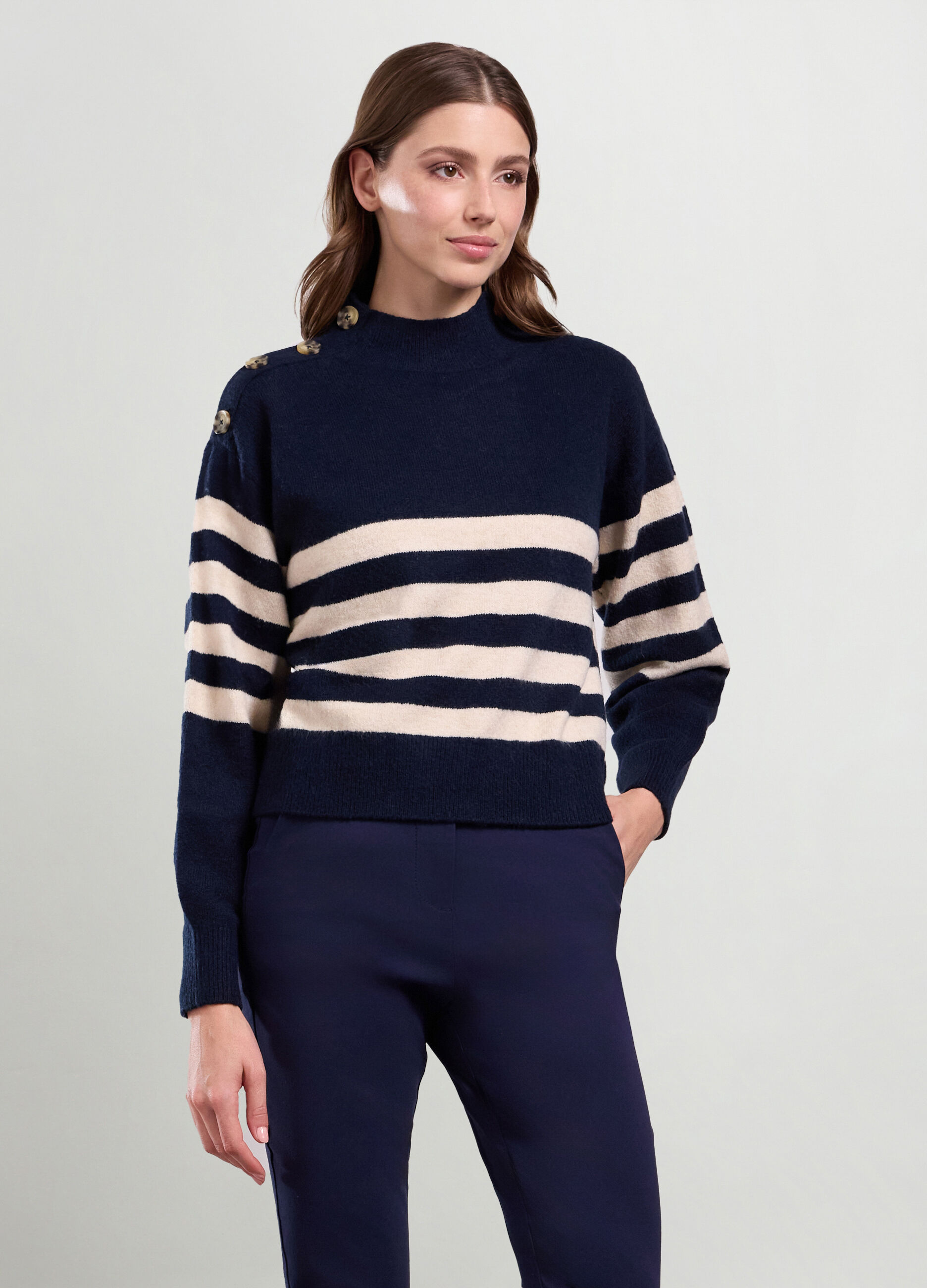 Tricot con motivo a righe donna_0