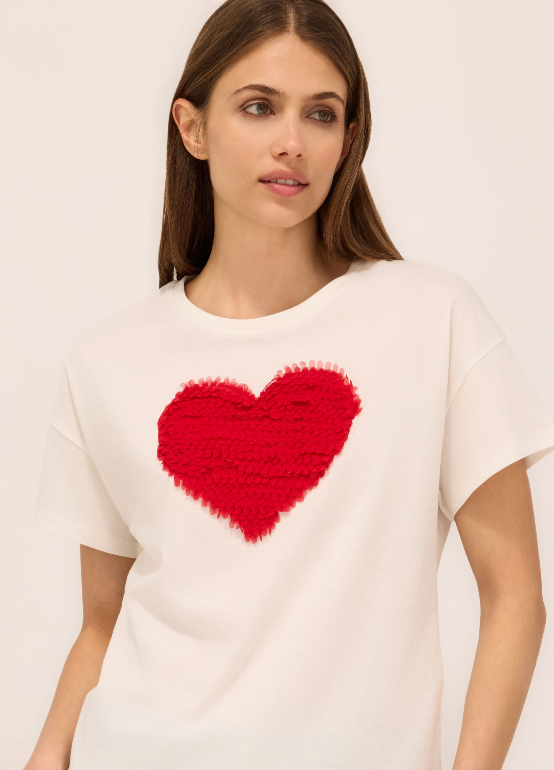 T-shirt in jersey di puro cotone donna_2