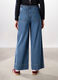 Jeans wide leg in denim di cotone donna_1