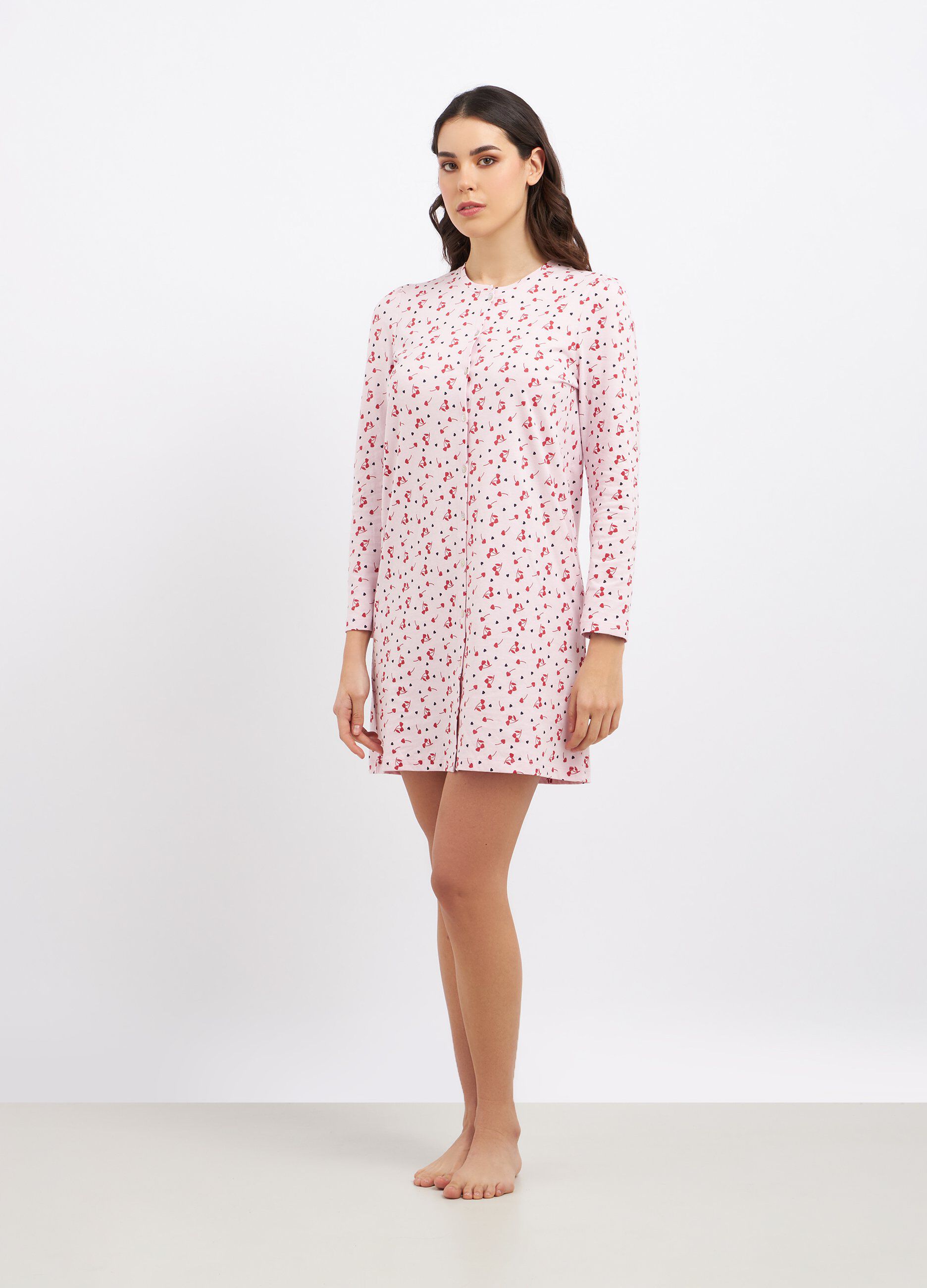 Camicia da notte in puro cotone donna_0