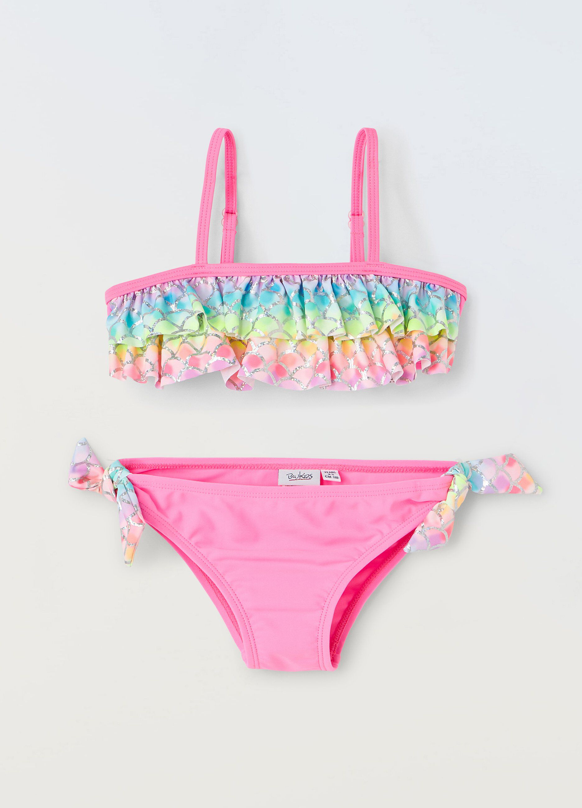 Bikini a fascia con stampa foil bambina_0