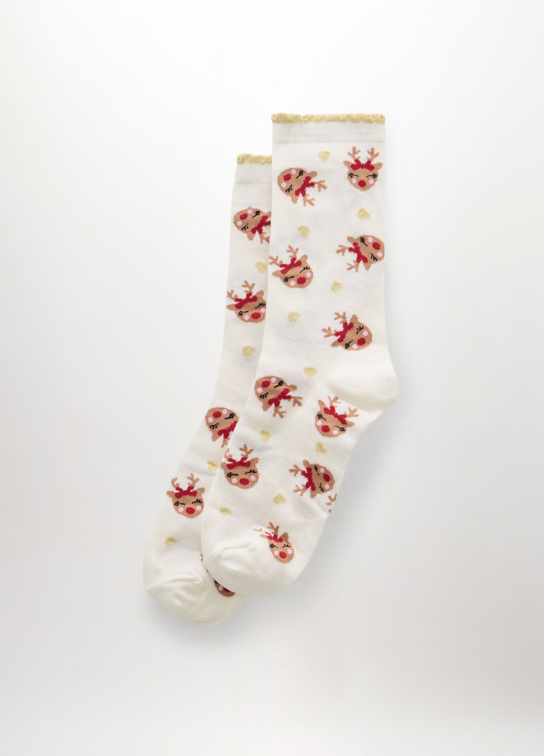 Calze jacquard misto cotone donna_0