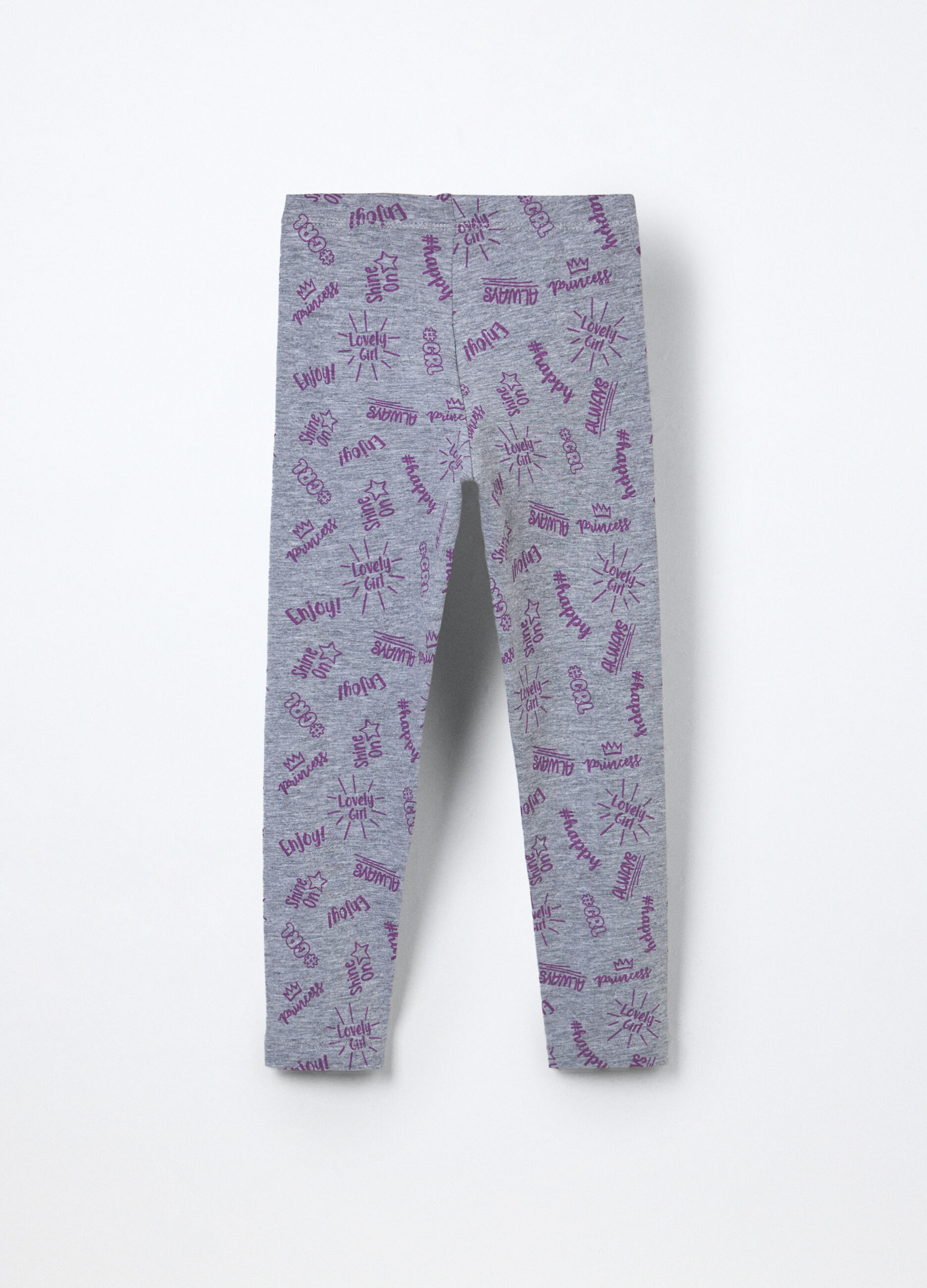 Leggings in jersey di cotone stretch bambina_1