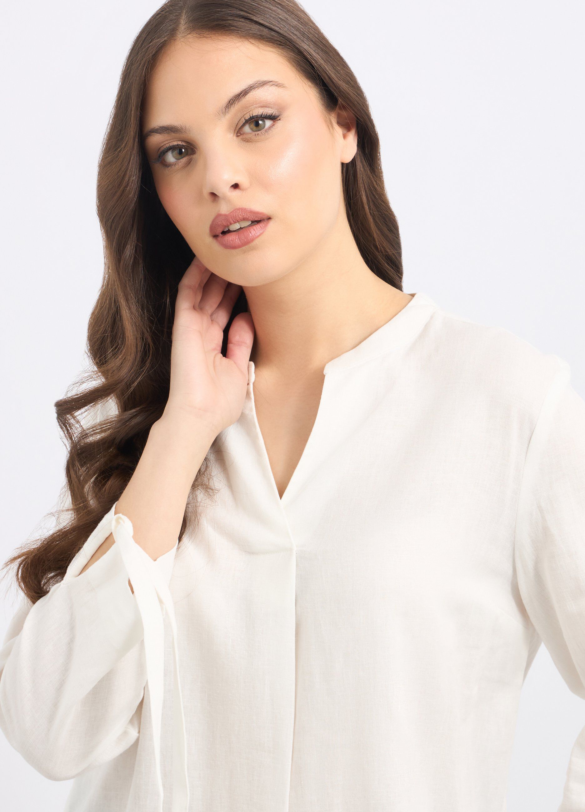Blusa in misto lino donna_2