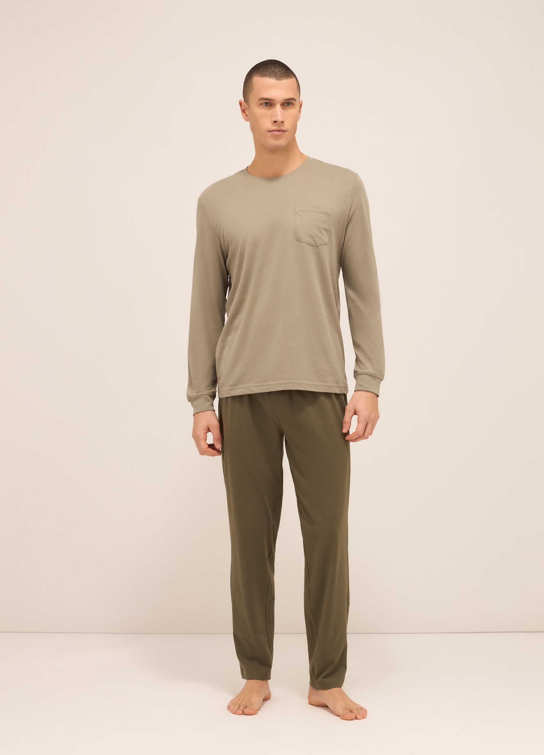 Maglia del pigiama in puro cotone uomo_0