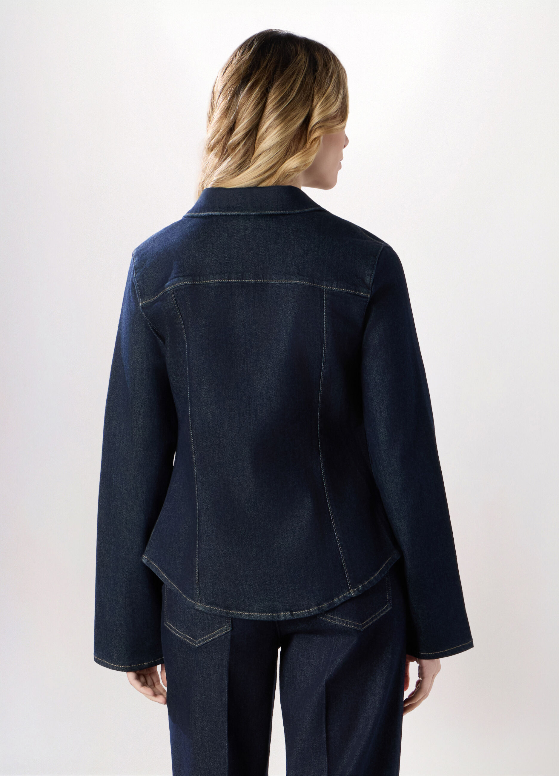 Giacca in denim di cotone stretch donna_1