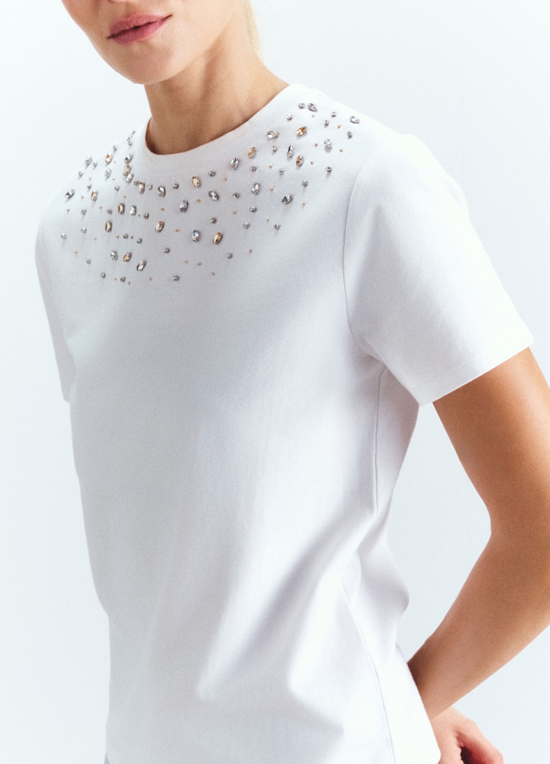 T-shirt girocollo stretch donna_4
