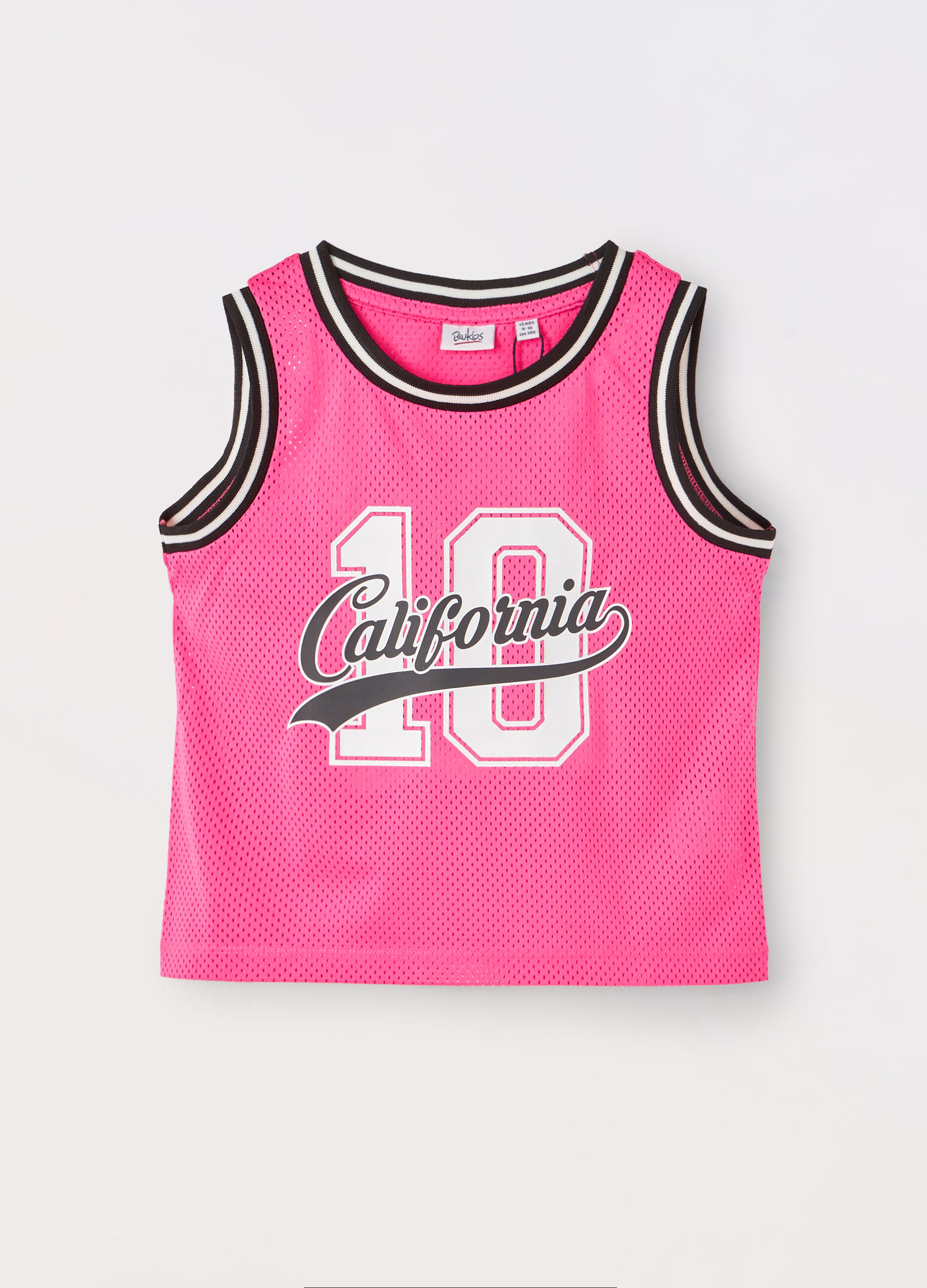 Top in tessuto mesh ragazza