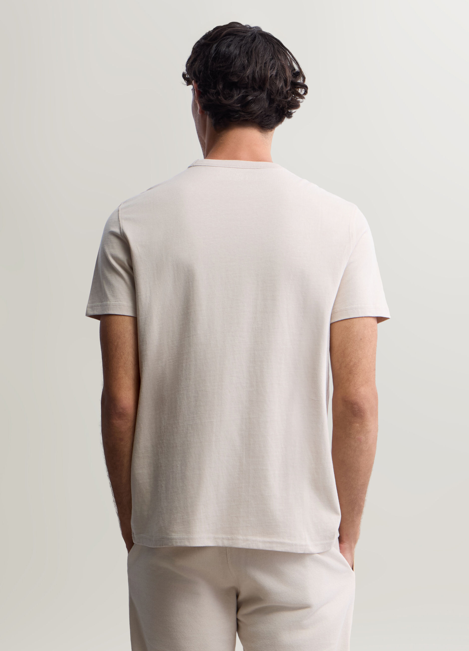T-shirt girocollo in interlock di cotone uomo_1