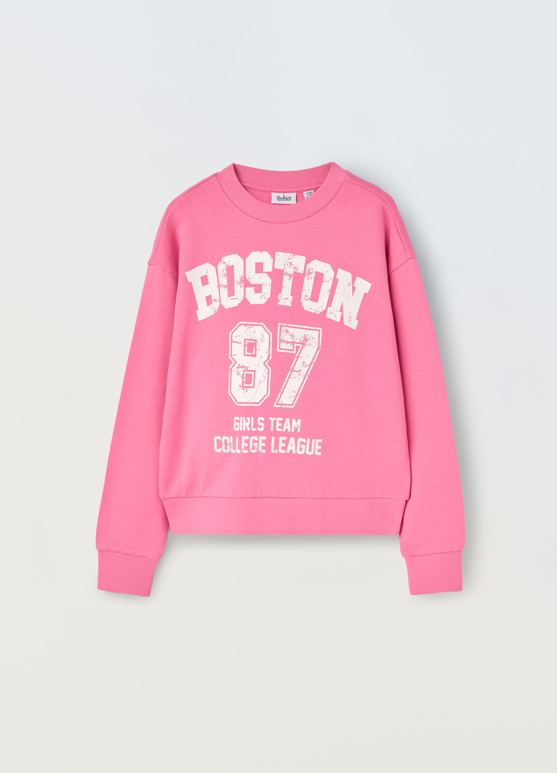 Felpa girocollo in puro cotone ragazza_0