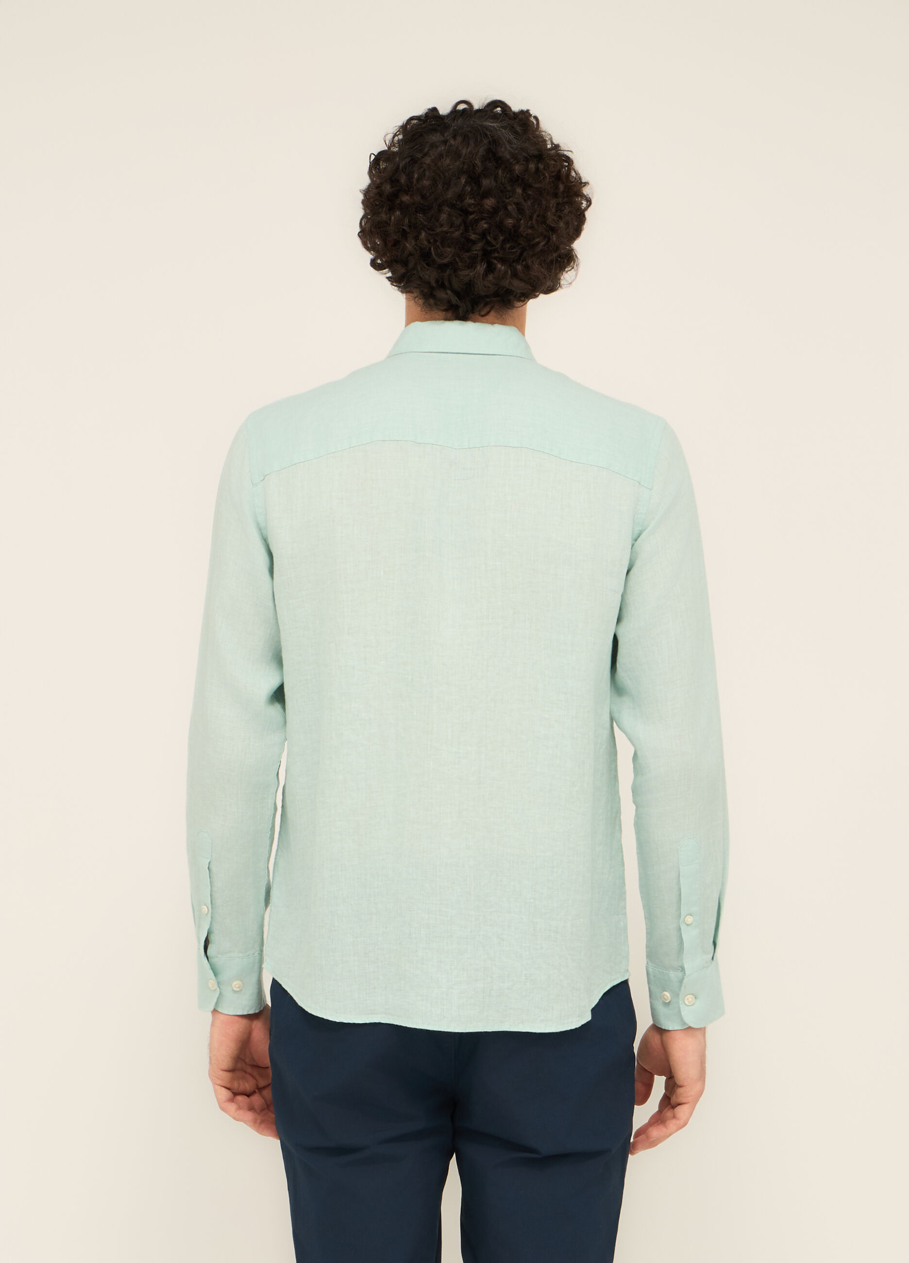 Camicia regular fit in puro lino uomo_1