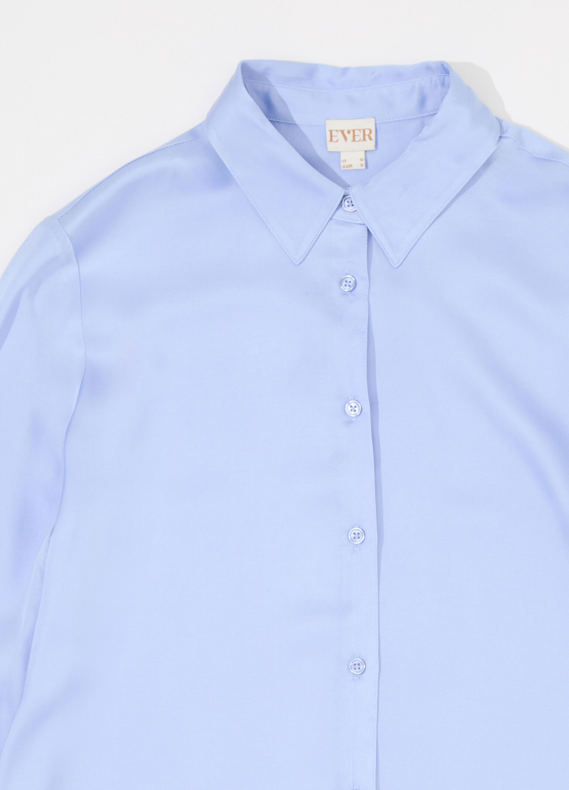 Camicia in viscosa satin a maniche lunghe donna_6